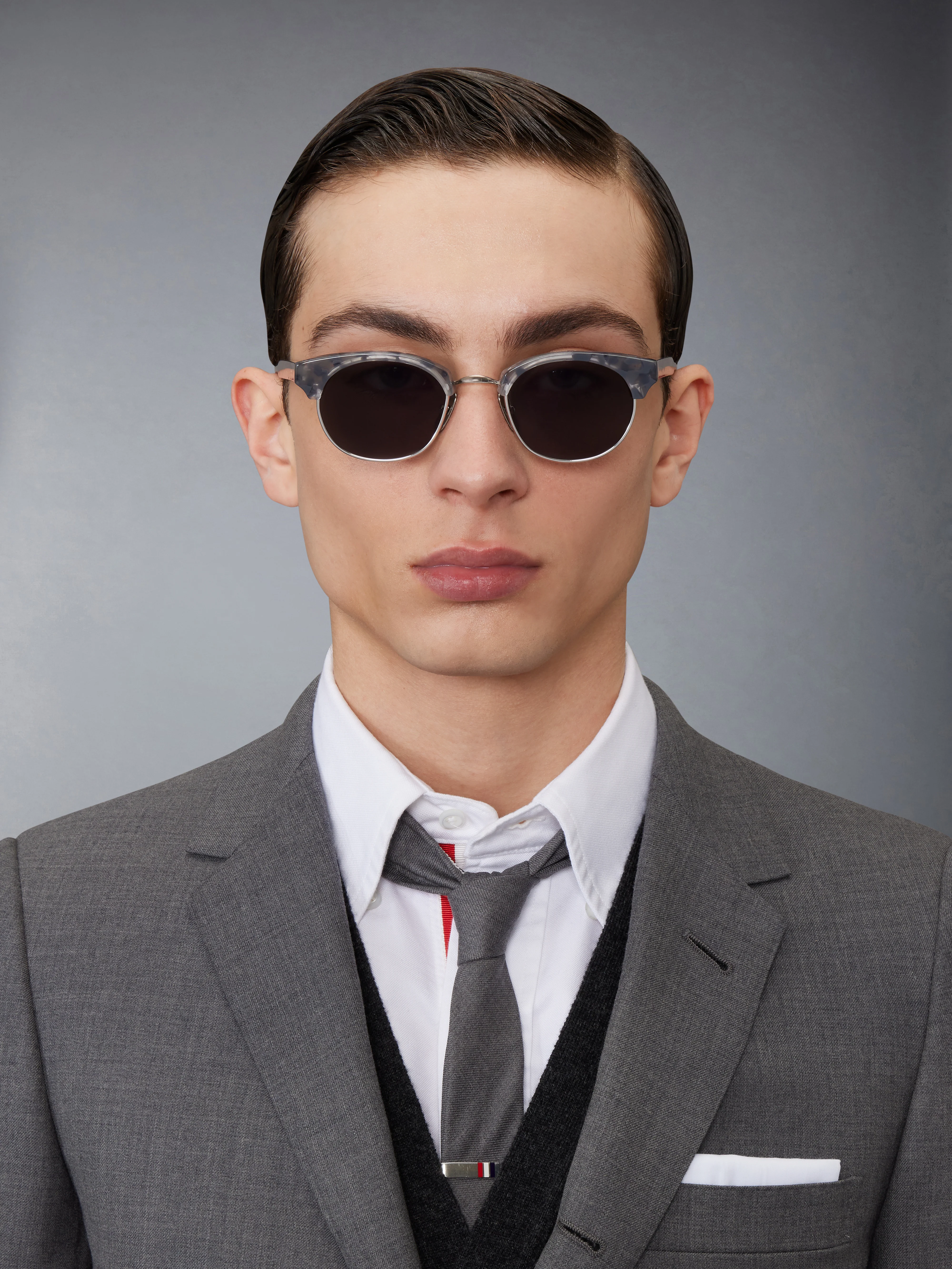 ACETATE AND TITANIUM OVAL SUNGLASSES - Image 2