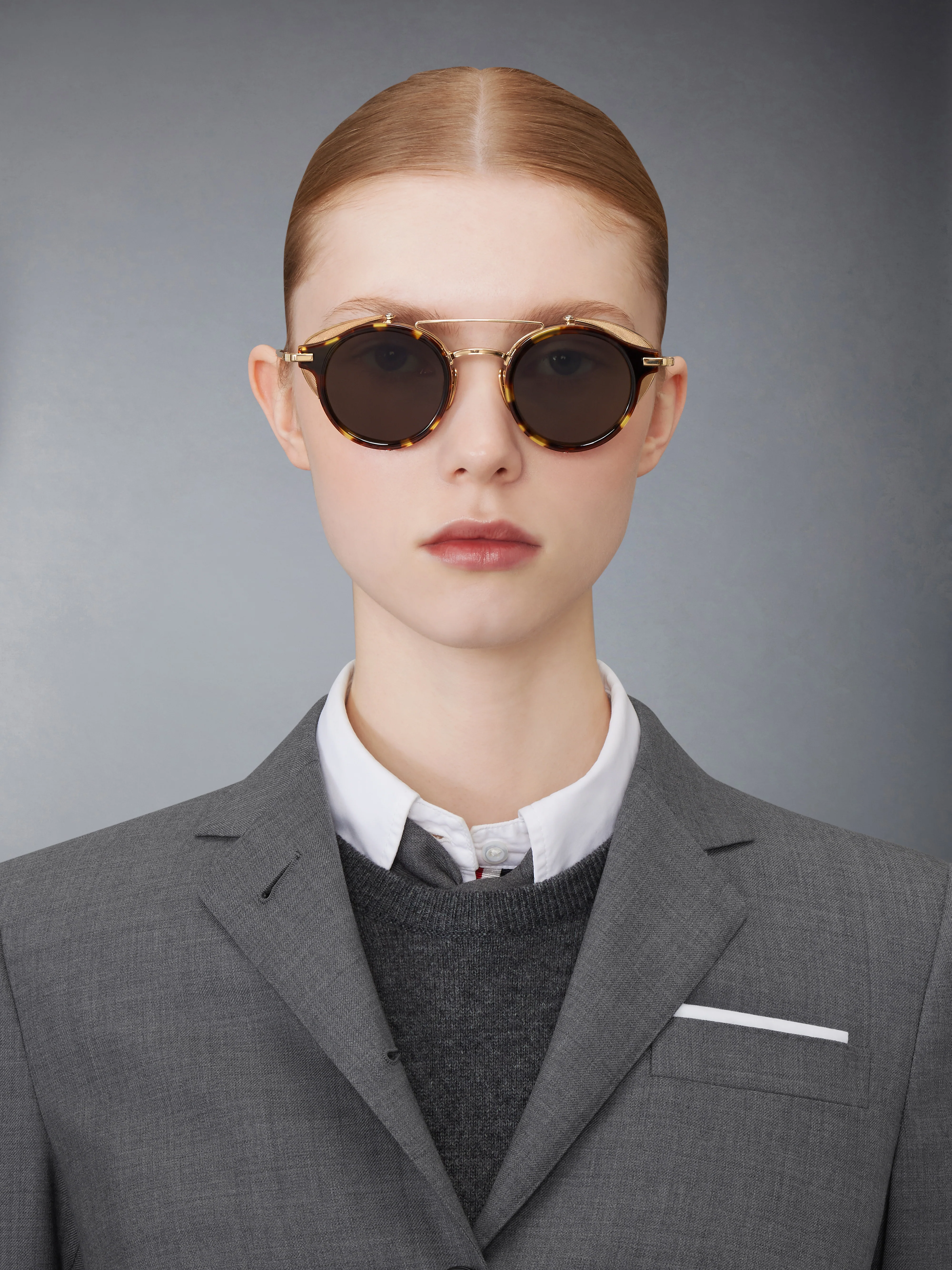 ACETATE AND TITANIUM ROUND SUNGLASSES - Image 2