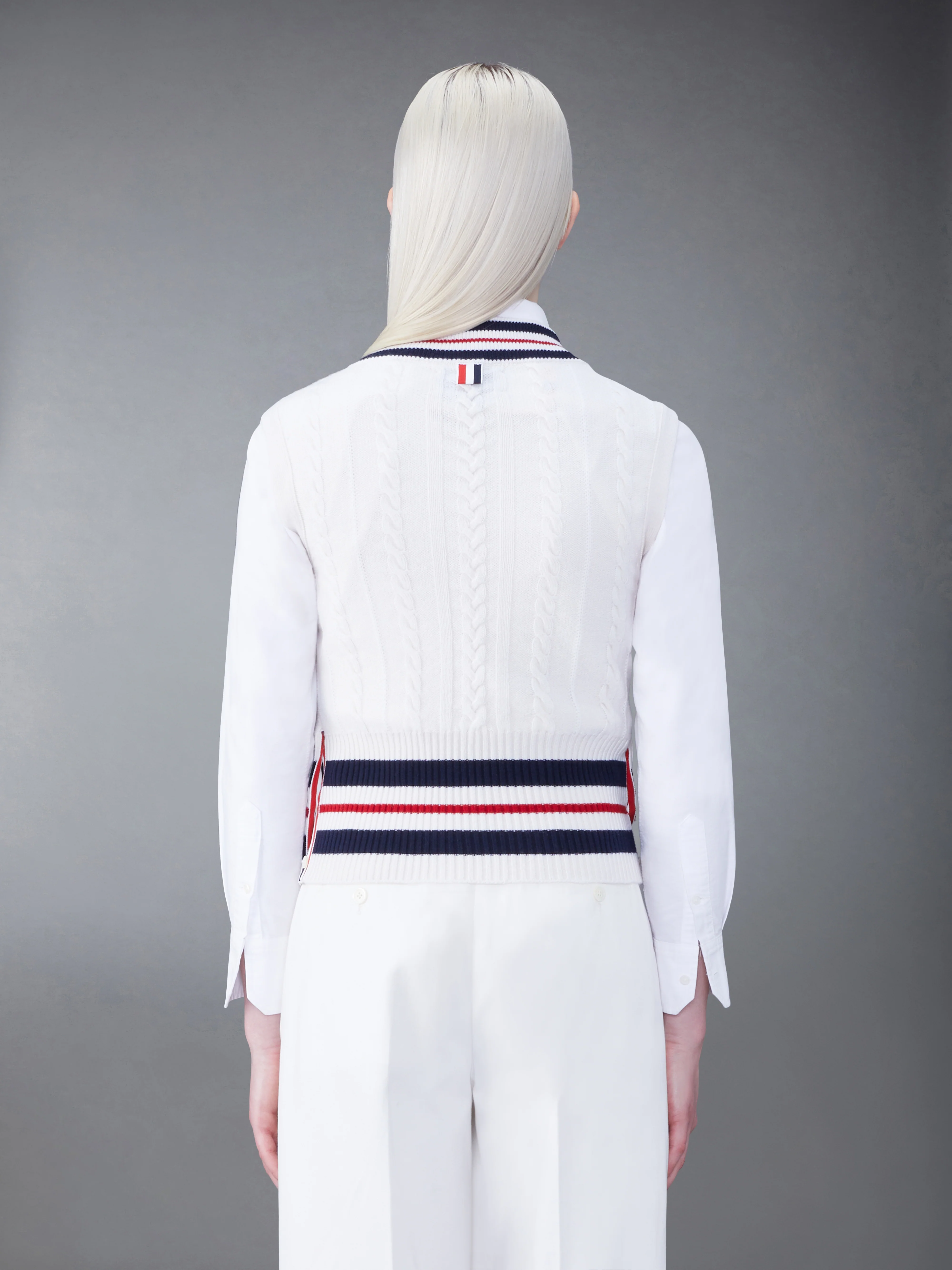 ARAN CABLE CASHMERE VEST - Image 2