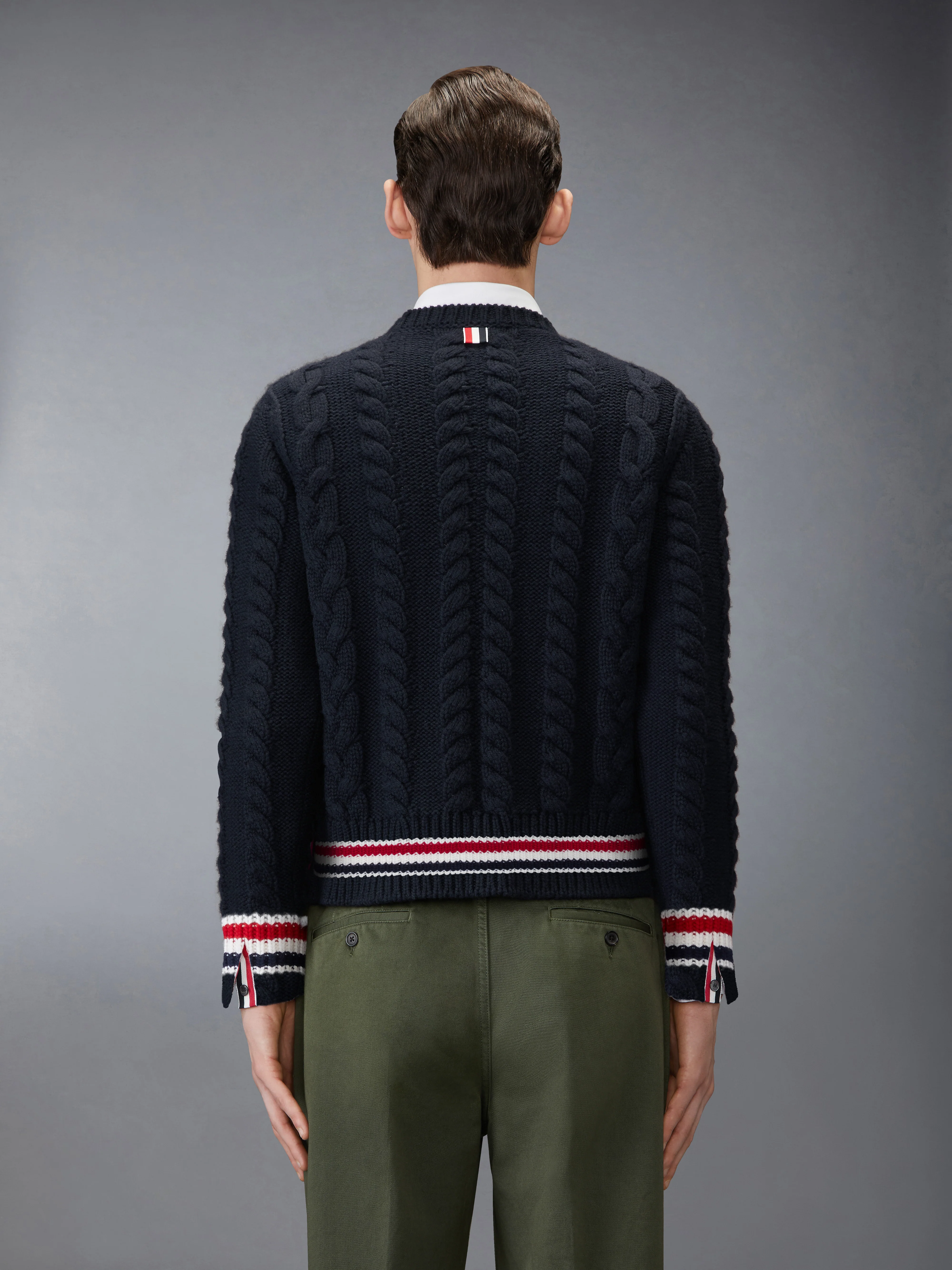 ARAN CABLE STITCH MERINO WOOL PULLOVER - Image 2