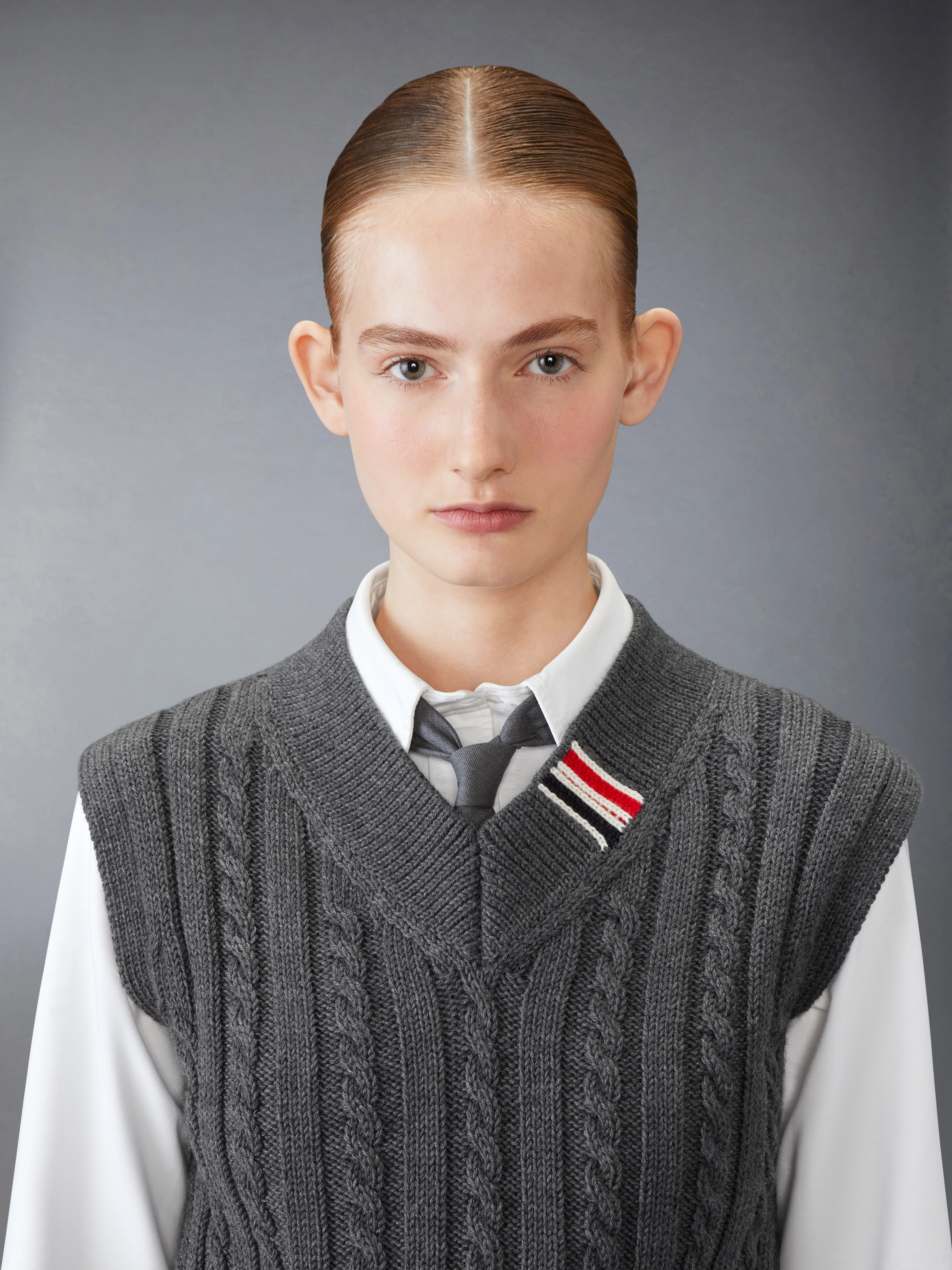 BABY CABLE CROPPED V NECK PULLOVER - Image 4