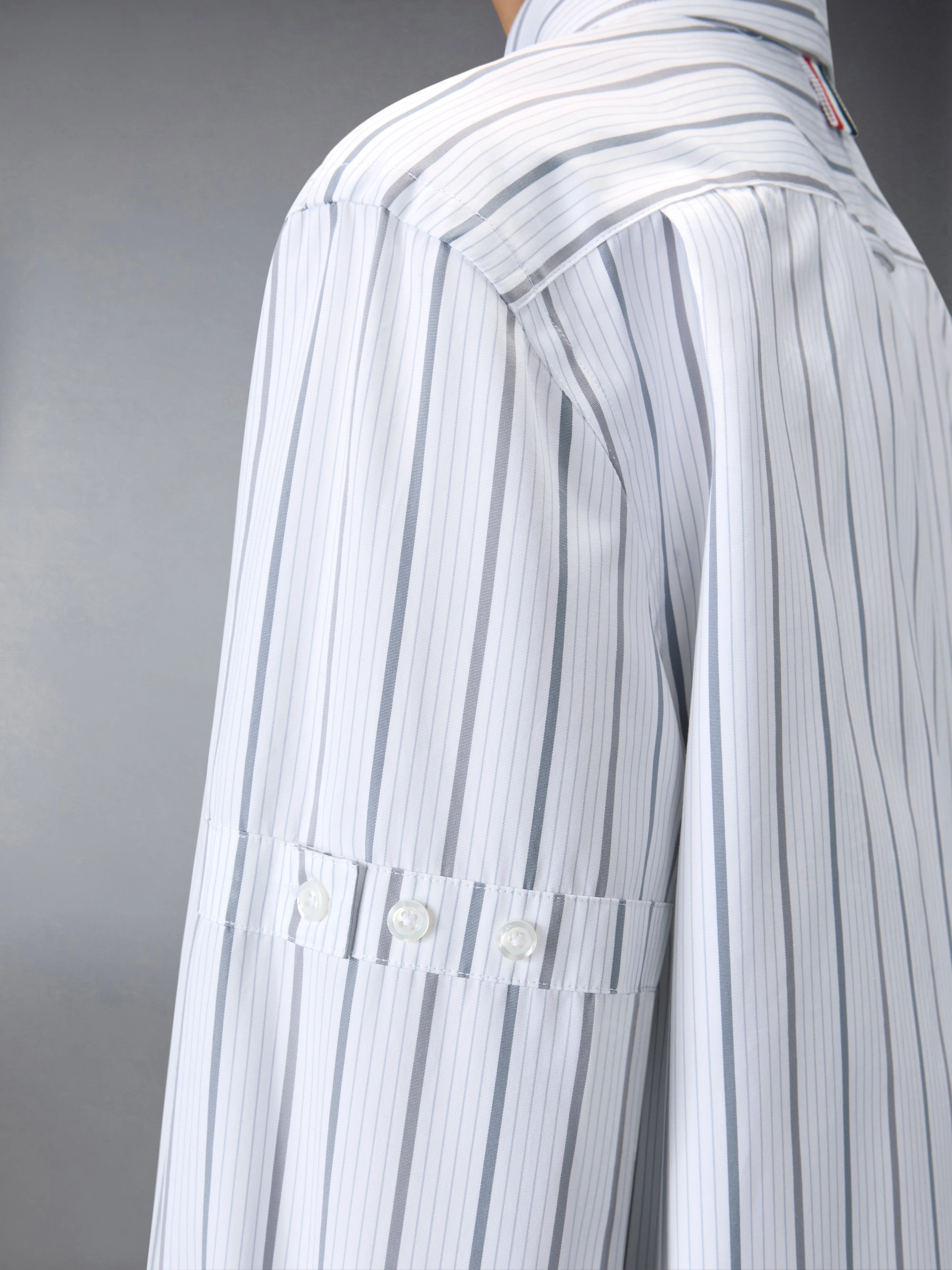 BAR STRIPE POPLIN ARMBAND EASY FIT SHIRT - Image 5