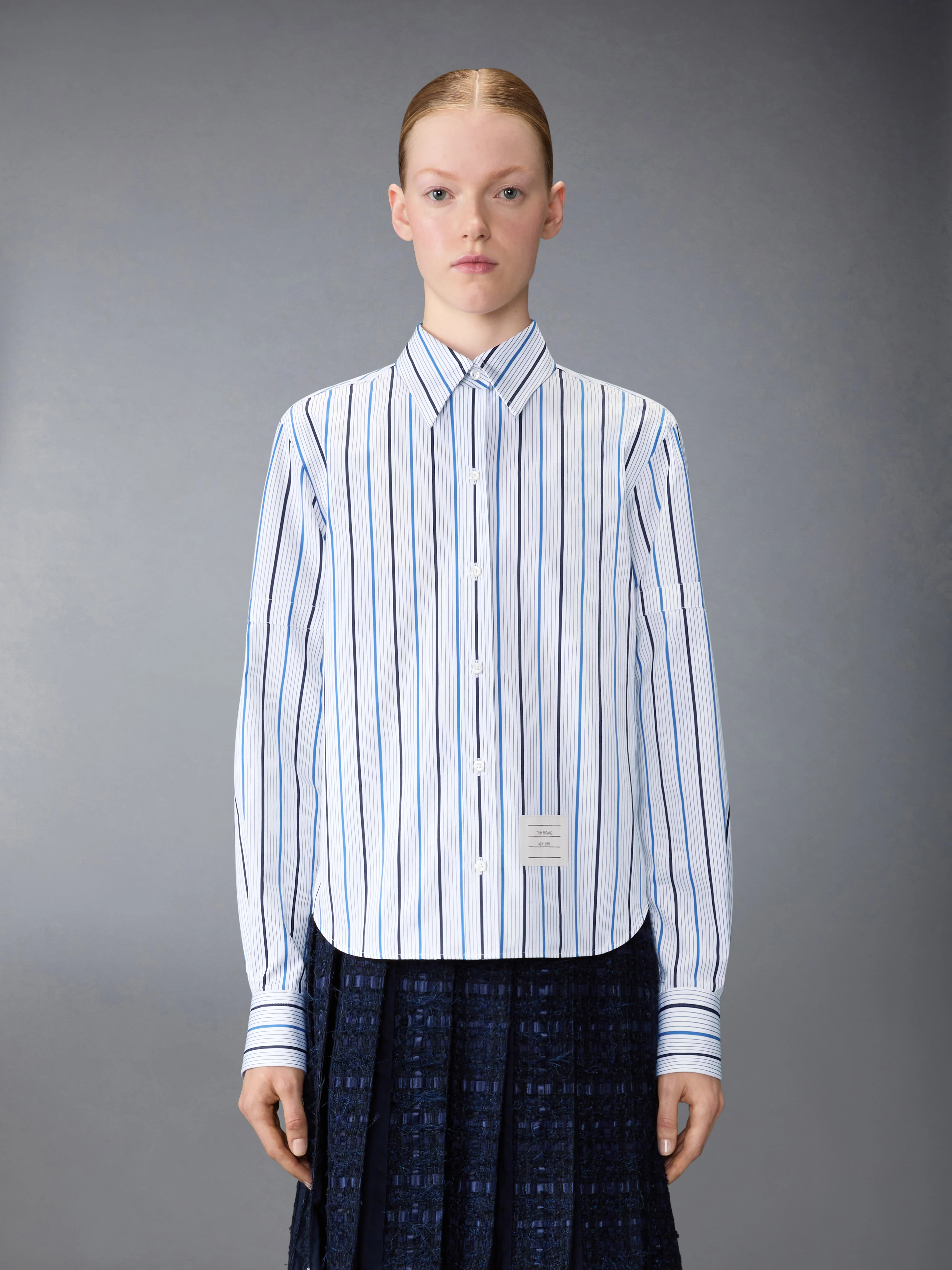 BAR STRIPE POPLIN ARMBAND EASY FIT SHIRT - Image 2