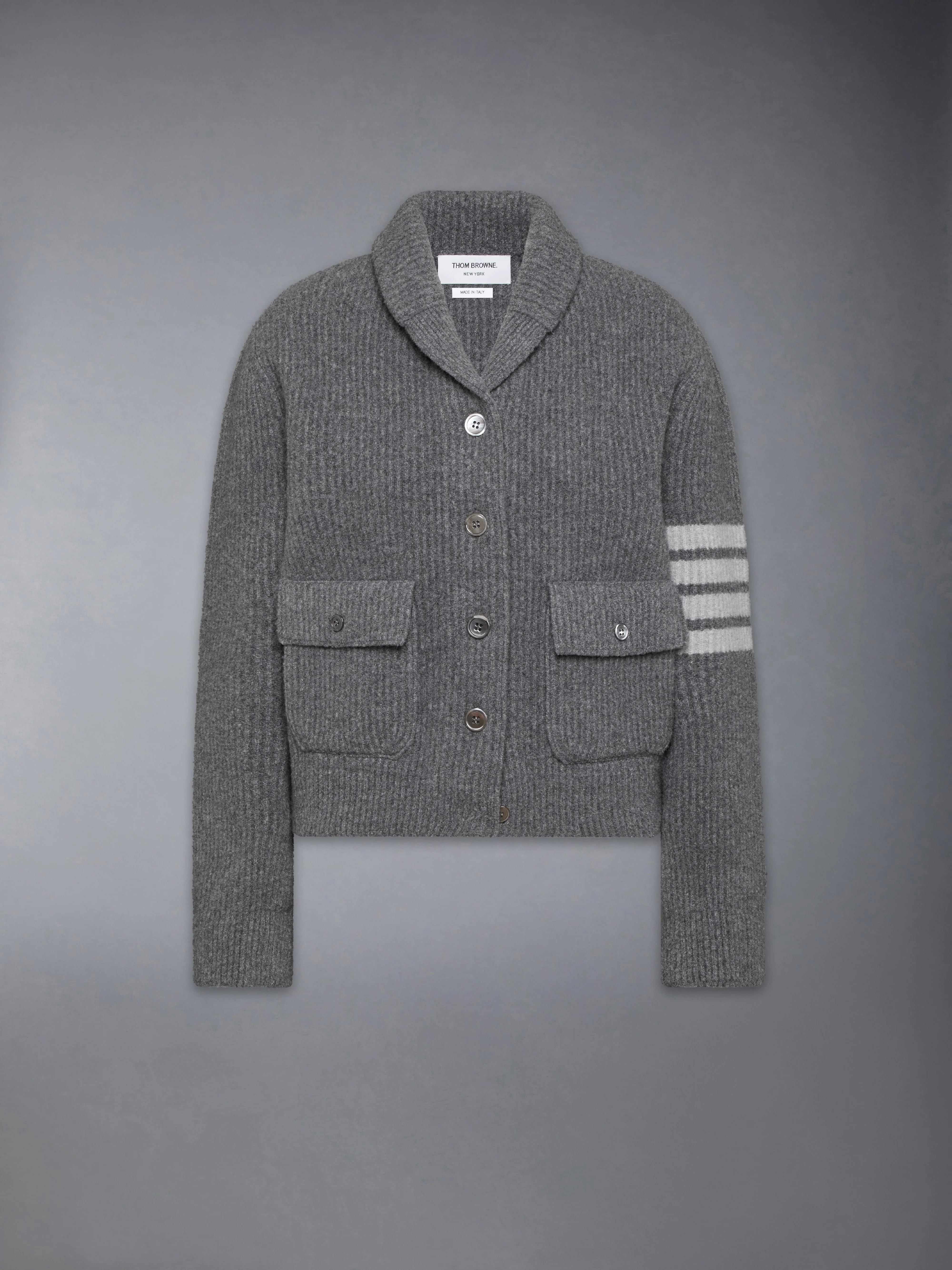 BOILED MERINO WOOL 4-BAR BOMBER JACKET - Image 6
