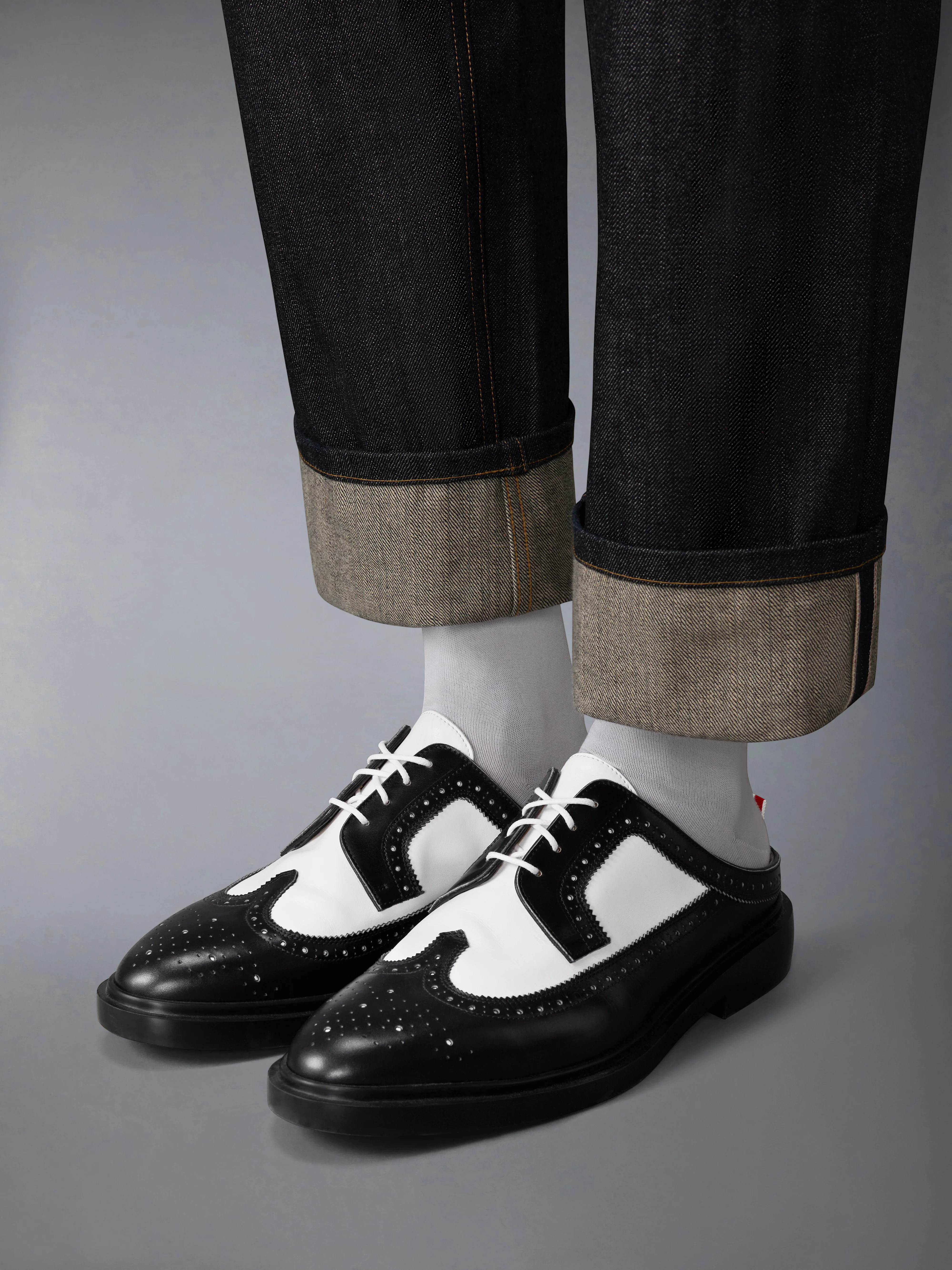 BOX CALF RUBBER SOLE LONGWING BROGUE MULE - Image 4