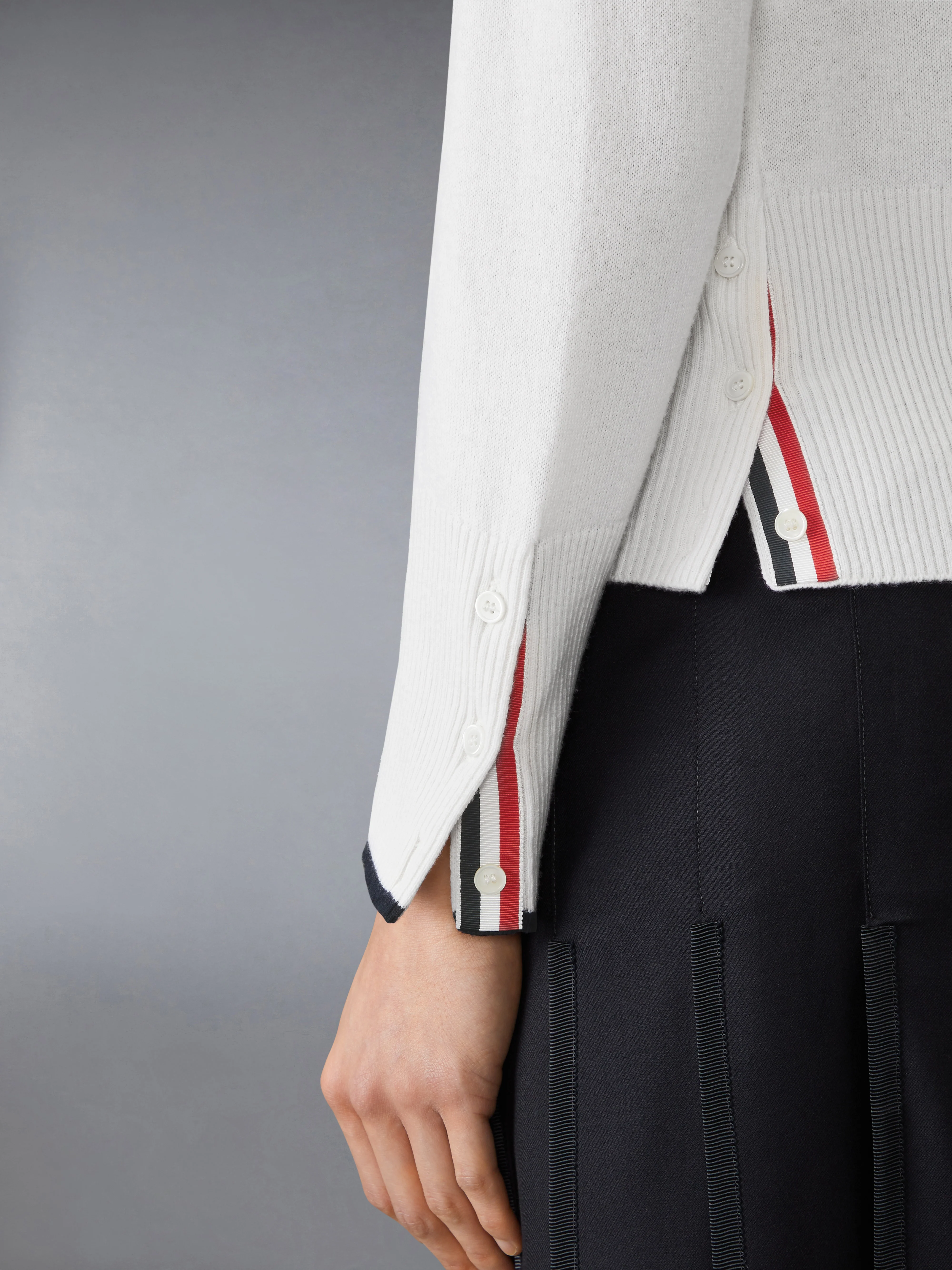 BROWNE 65 JERSEY INTARSIA CASHMERE LONG SLEEVE POLO - Image 4