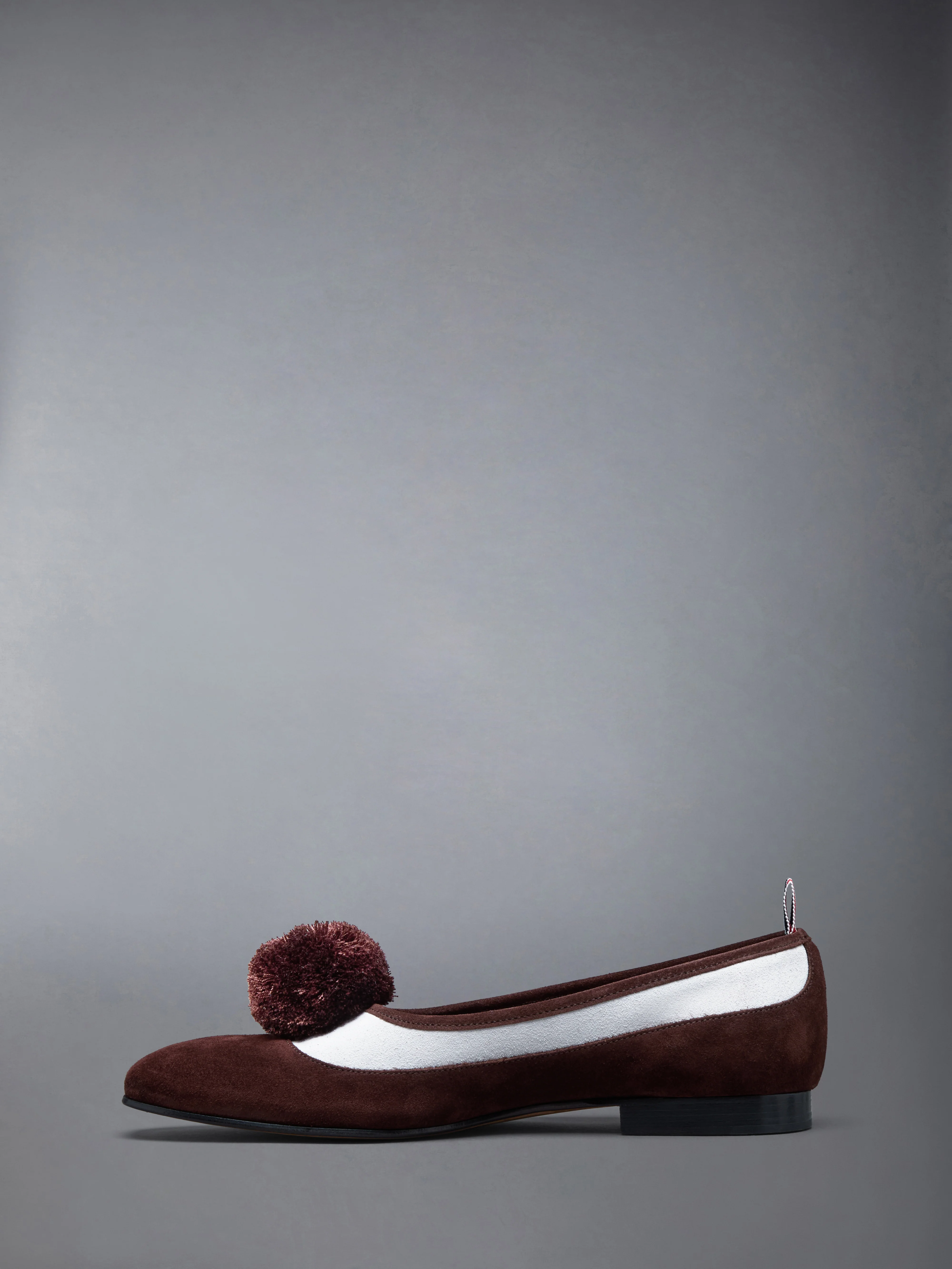 CALF SUEDE POM POM OPERA SPECTATOR BALLERINA - Image 3