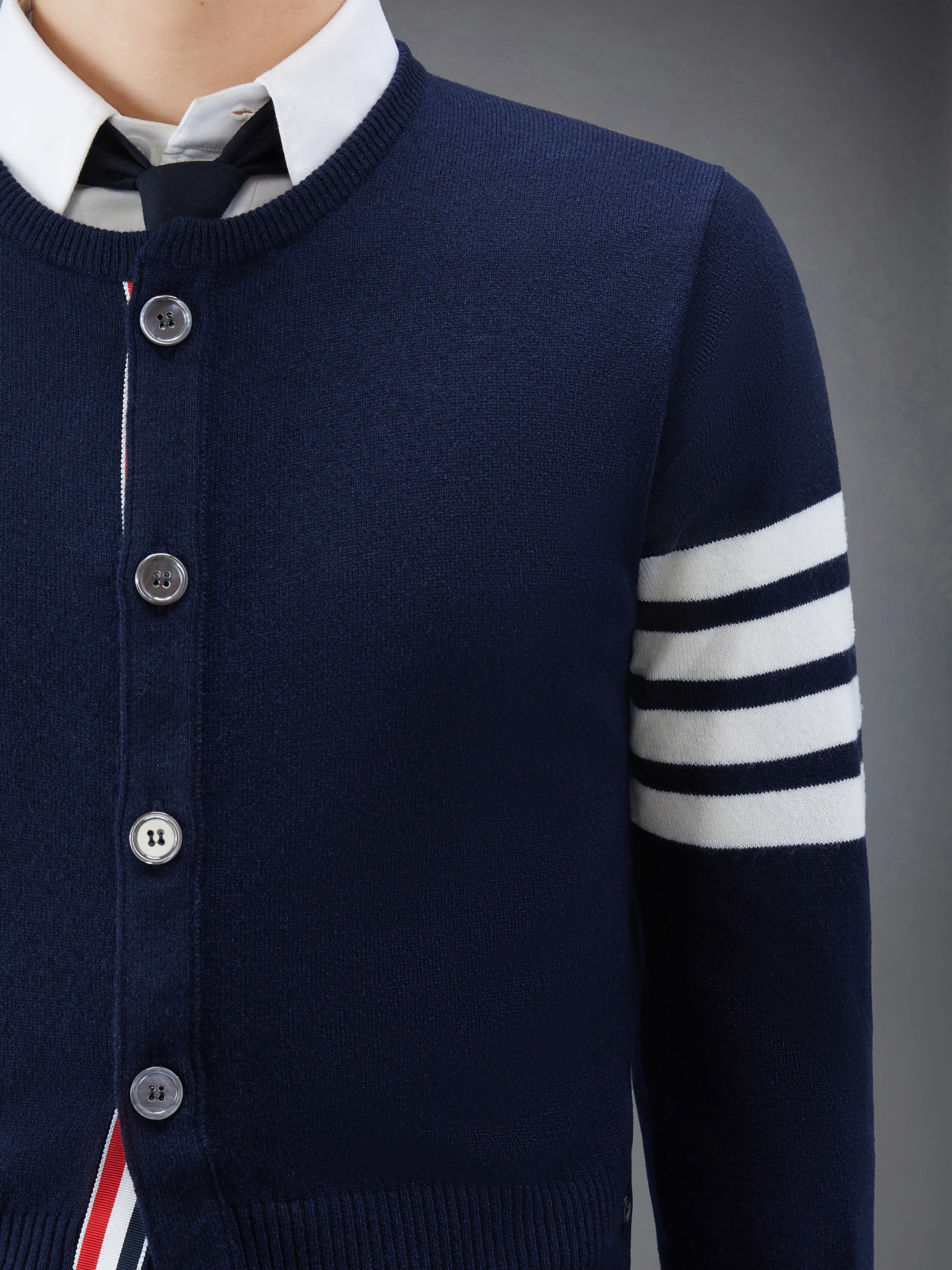 CASHMERE 4-BAR CREW NECK CARDIGAN - Image 6