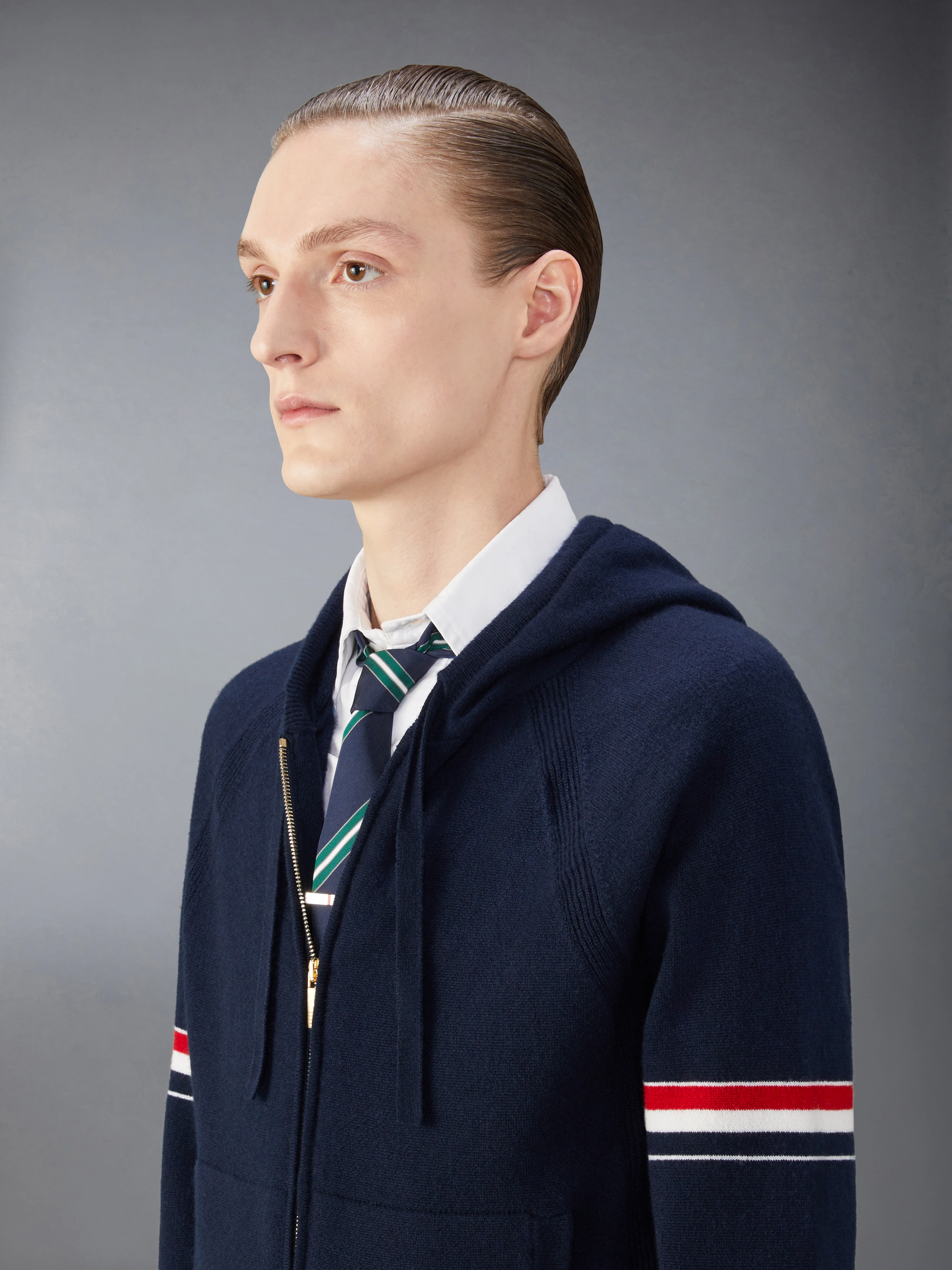 CASHMERE ARMBAND ZIP UP HOODIE - Image 4
