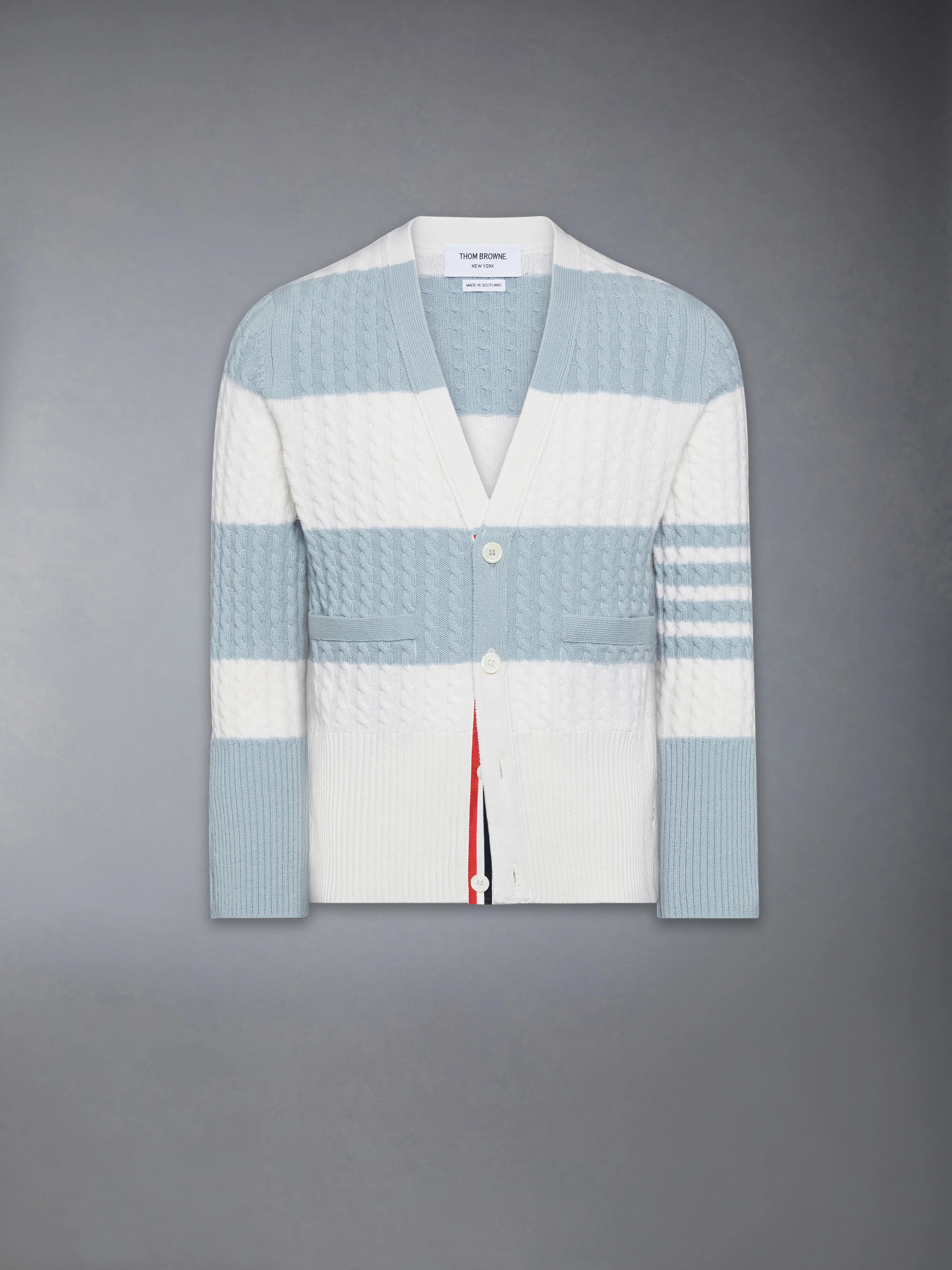 CASHMERE BABY CABLE STITCH 4-BAR CARDIGAN - Image 6