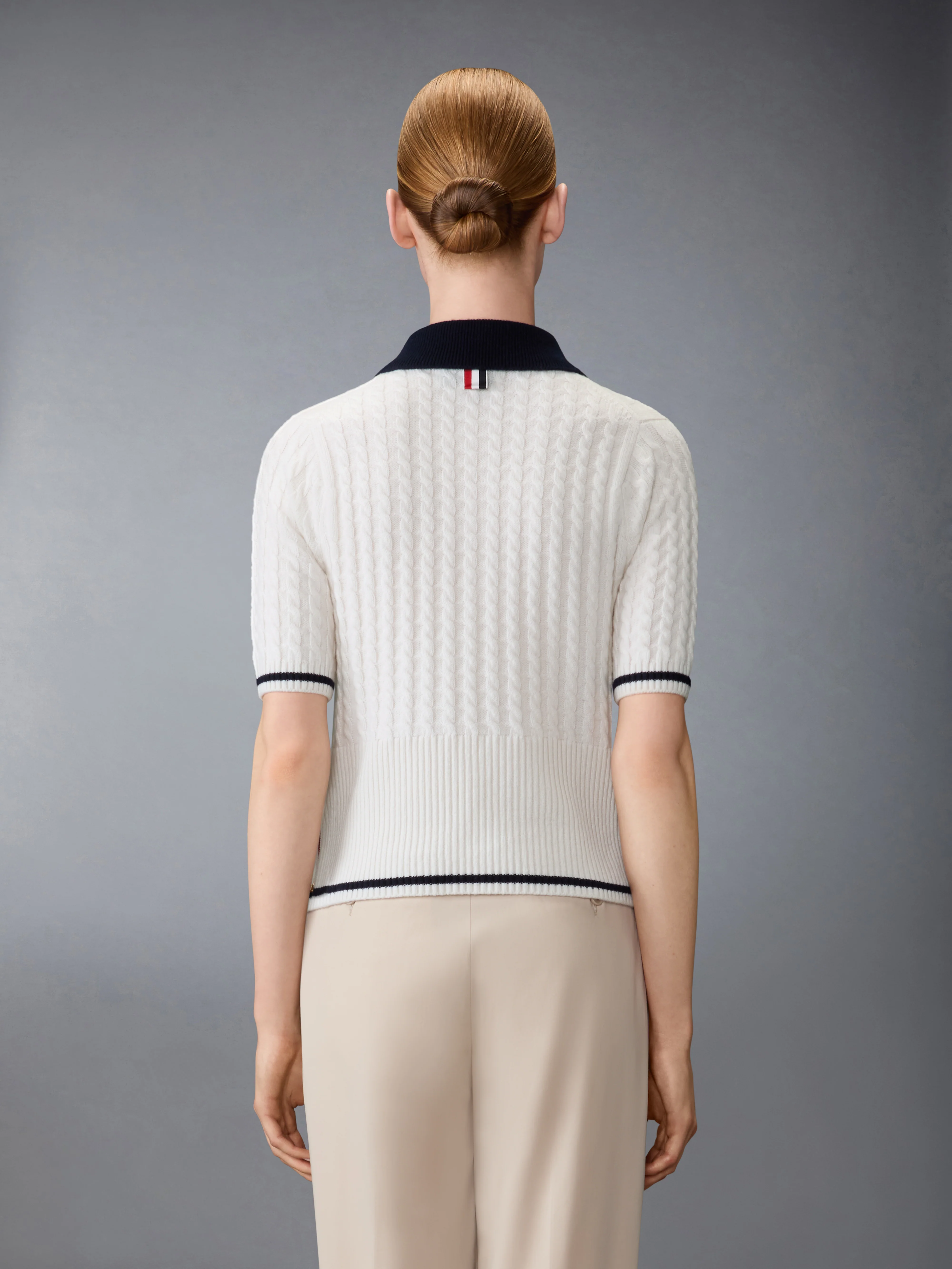 CASHMERE BABY CABLE STITCH  POLO - Image 2