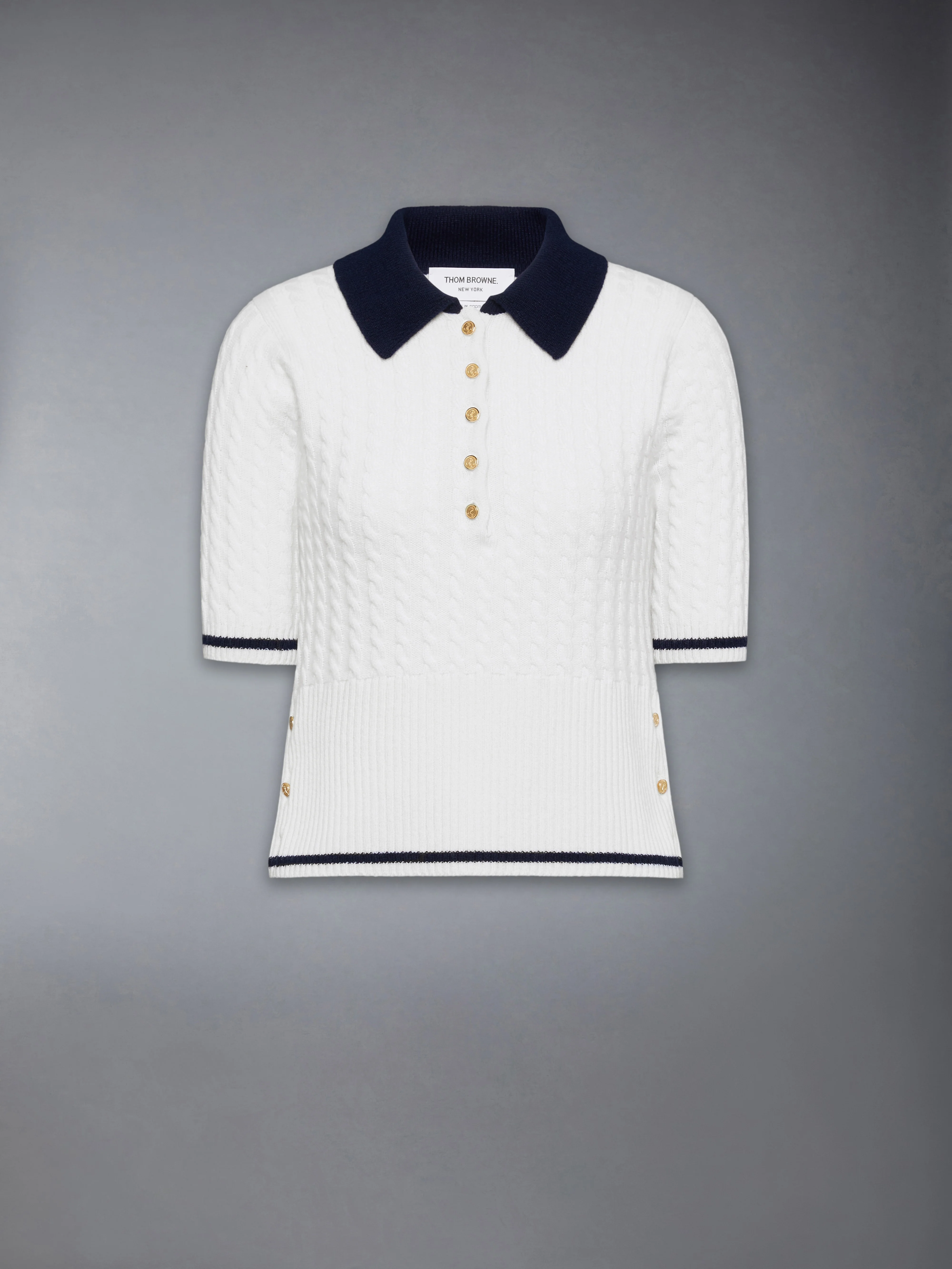 CASHMERE BABY CABLE STITCH  POLO - Image 6