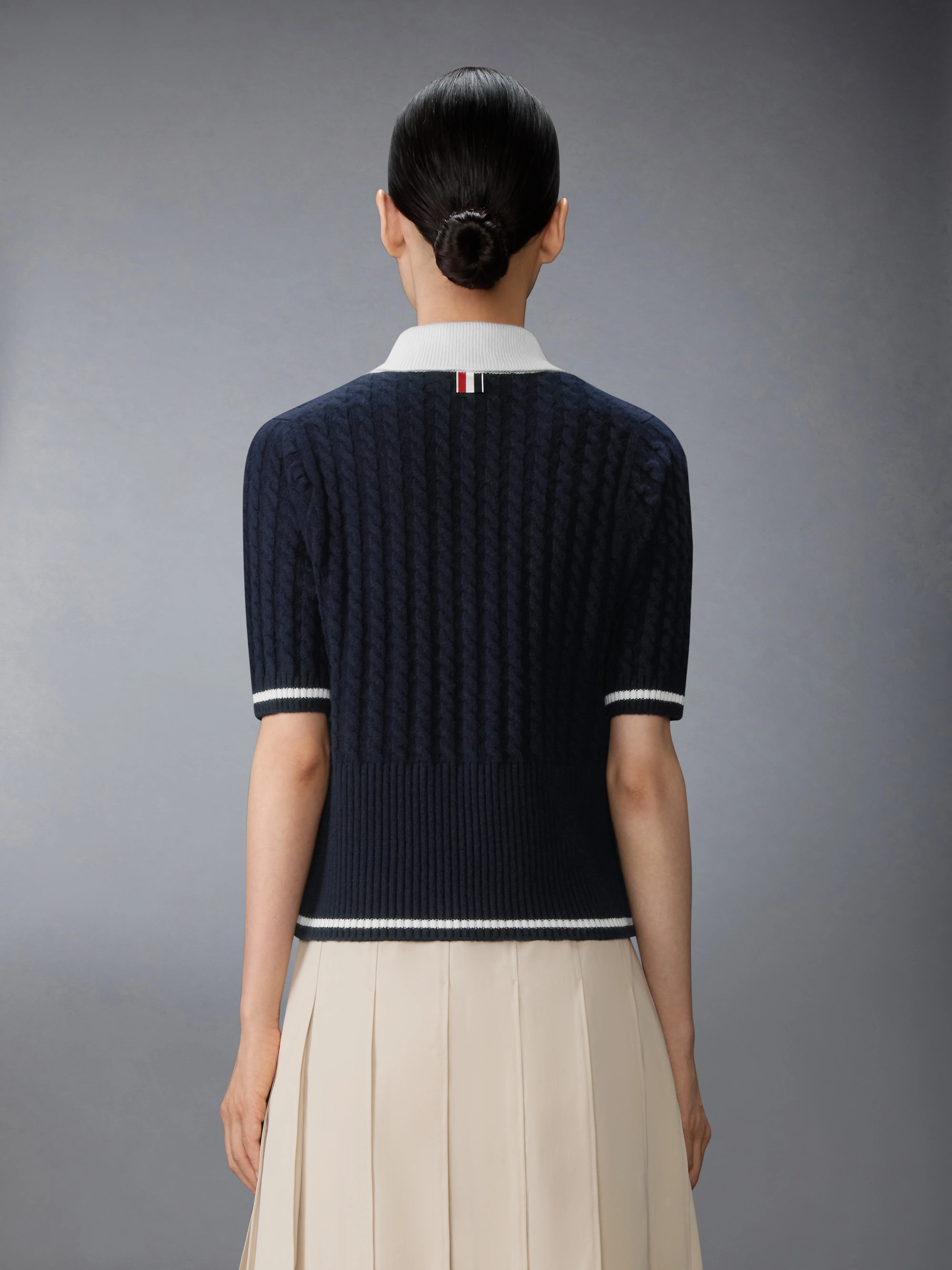 CASHMERE BABY CABLE STITCH  POLO - Image 2