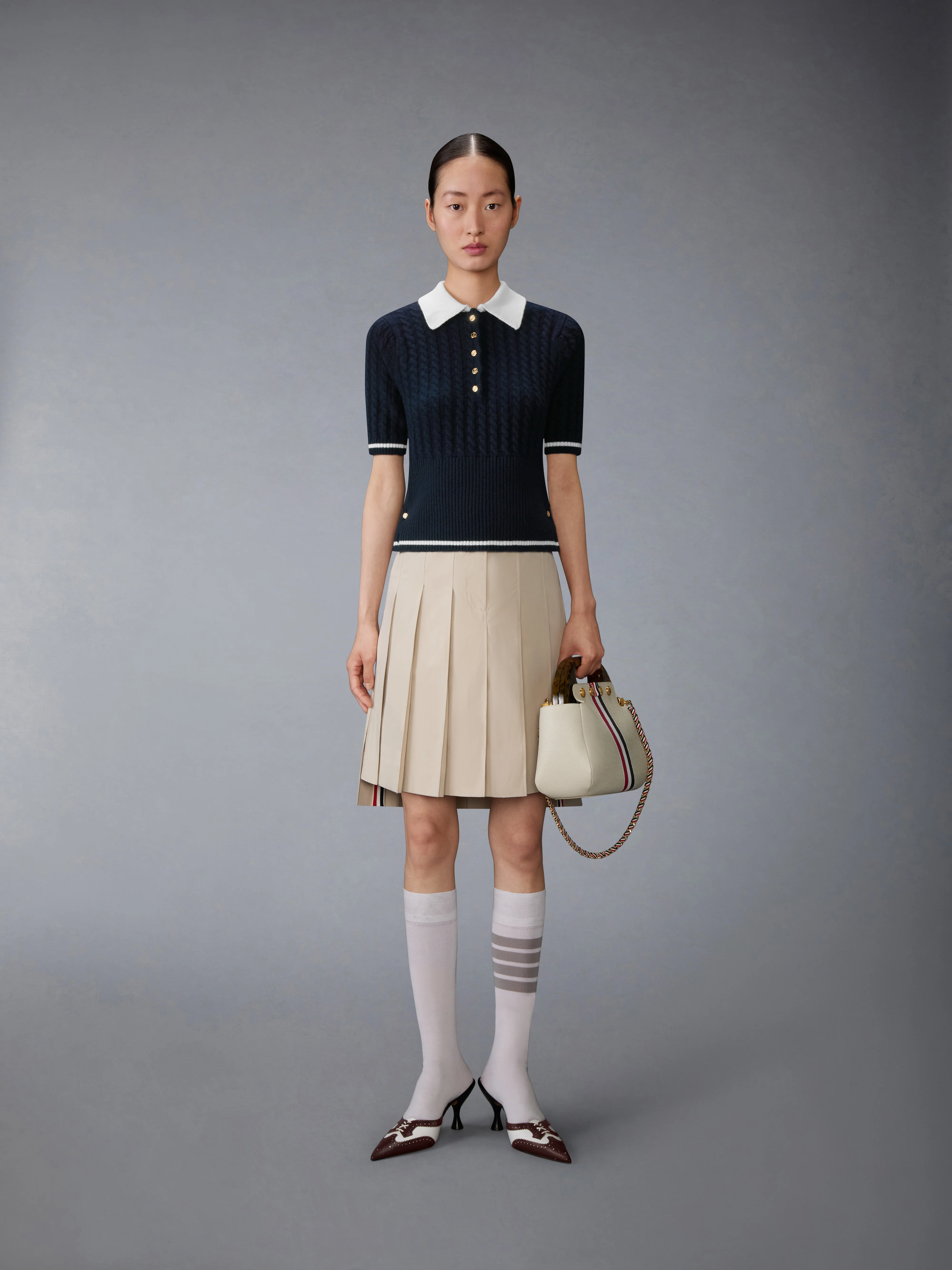 CASHMERE BABY CABLE STITCH  POLO - Image 3