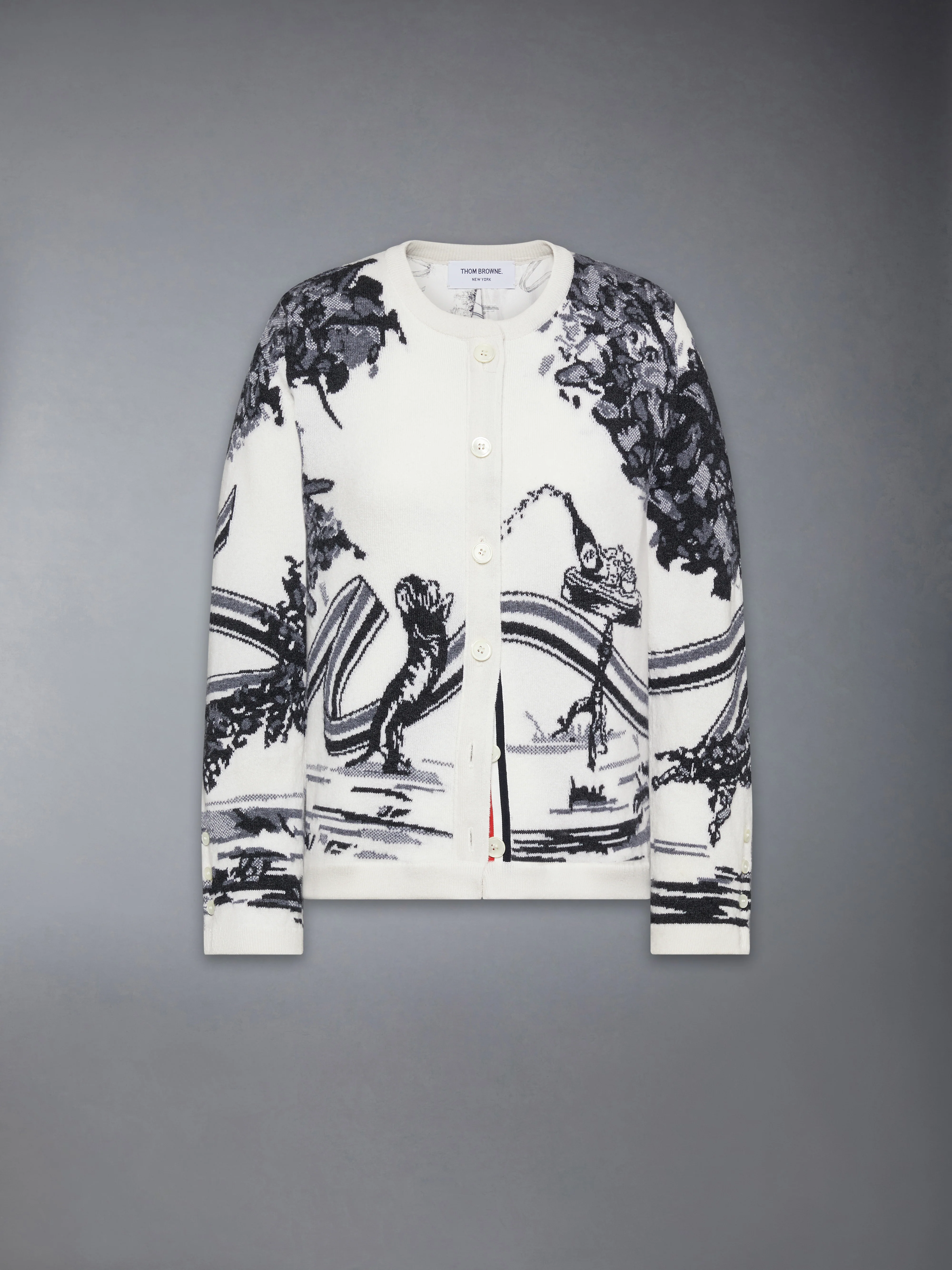 CASHMERE JERSEY INTARSIA HECTOR TOILE CARDIGAN - Image 6