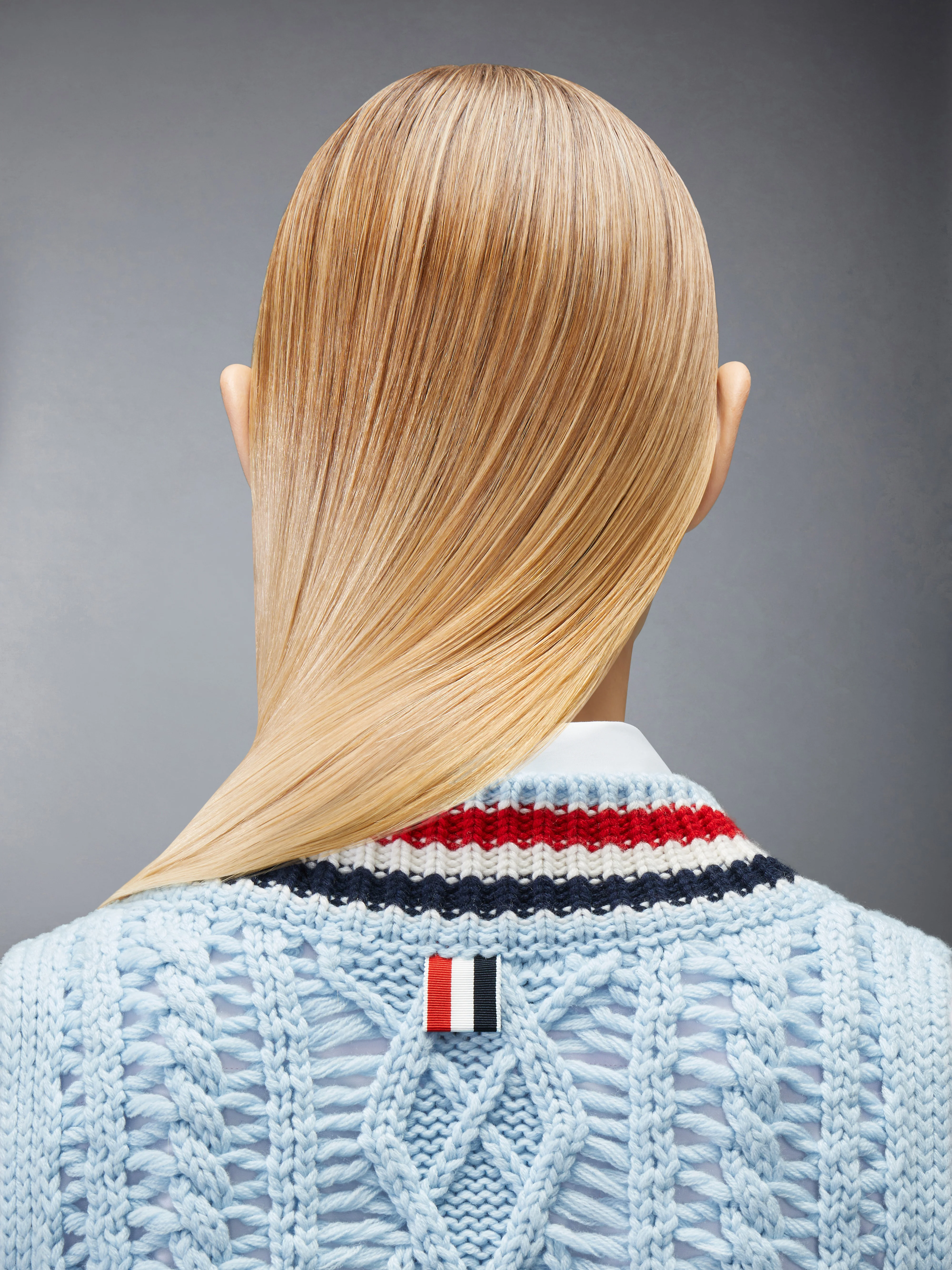 CASHMERE RWB STRIPE CHUNKY SHRUNKEN VEST - Image 4