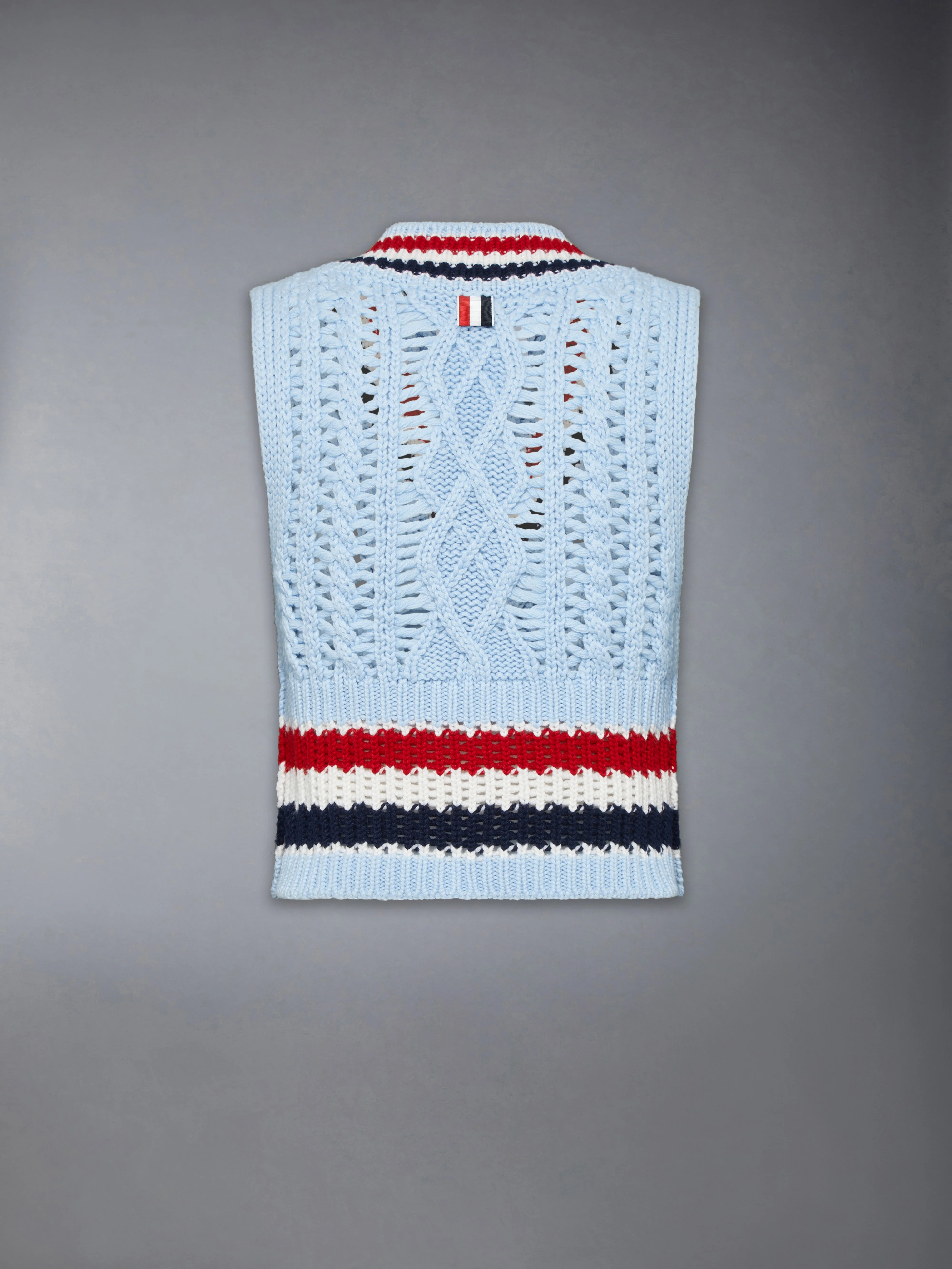 CASHMERE RWB STRIPE CHUNKY SHRUNKEN VEST - Image 6
