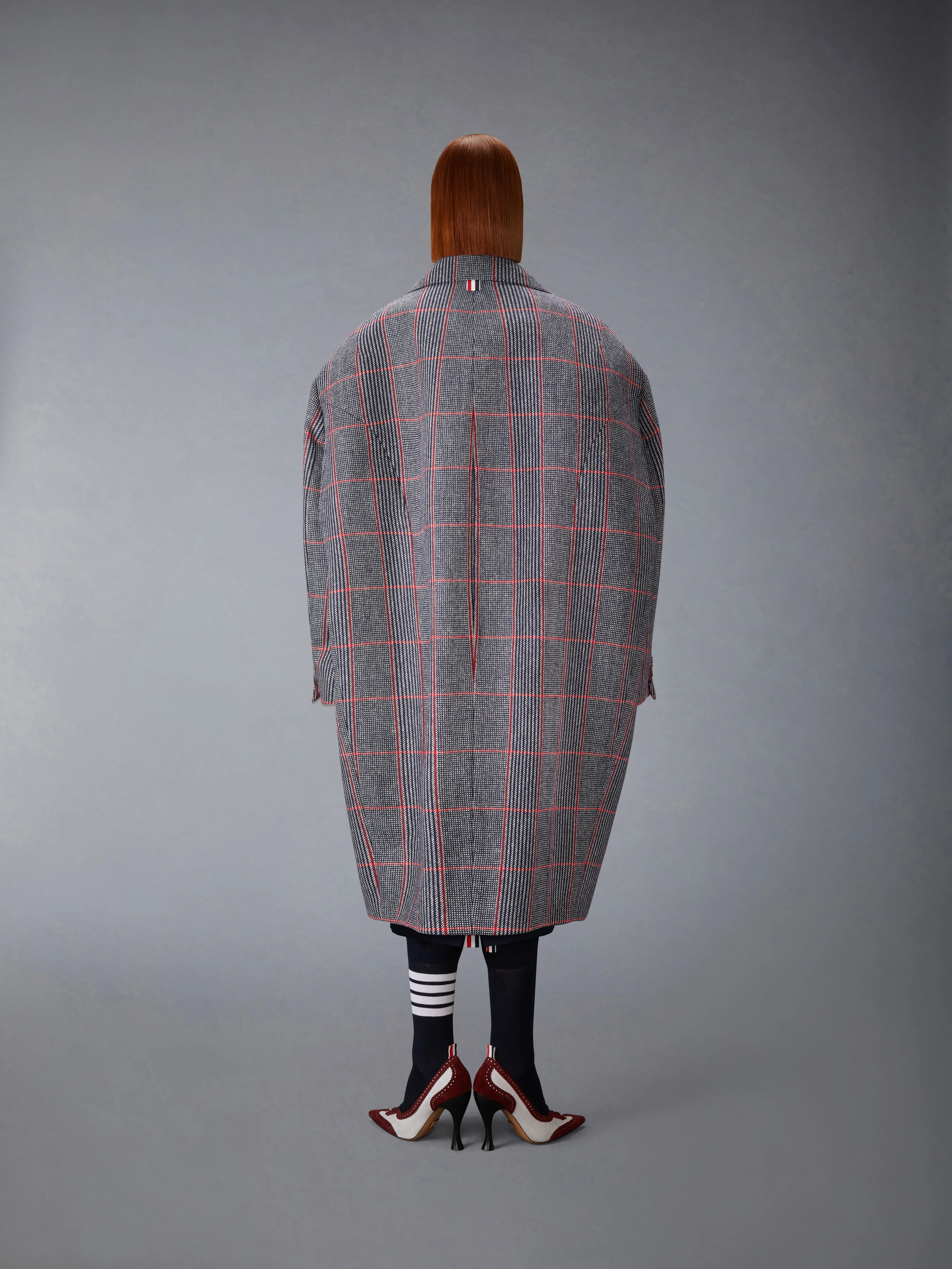 CHECK HUNTING TWEED COCOON COAT - Image 3