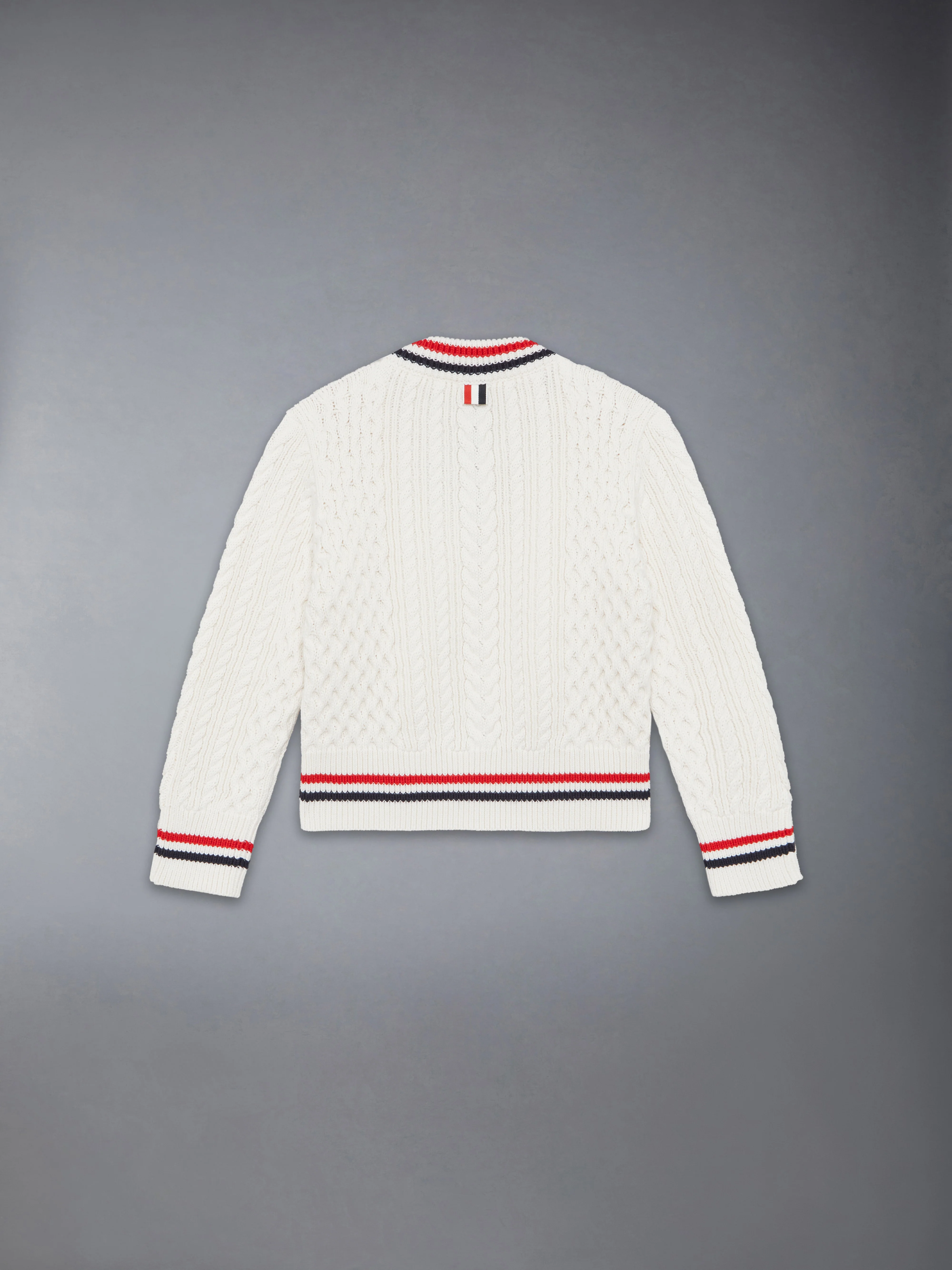 CHILDREN'S ARAN CABLE CRICKET STRIPE PULLOVER - Image 2