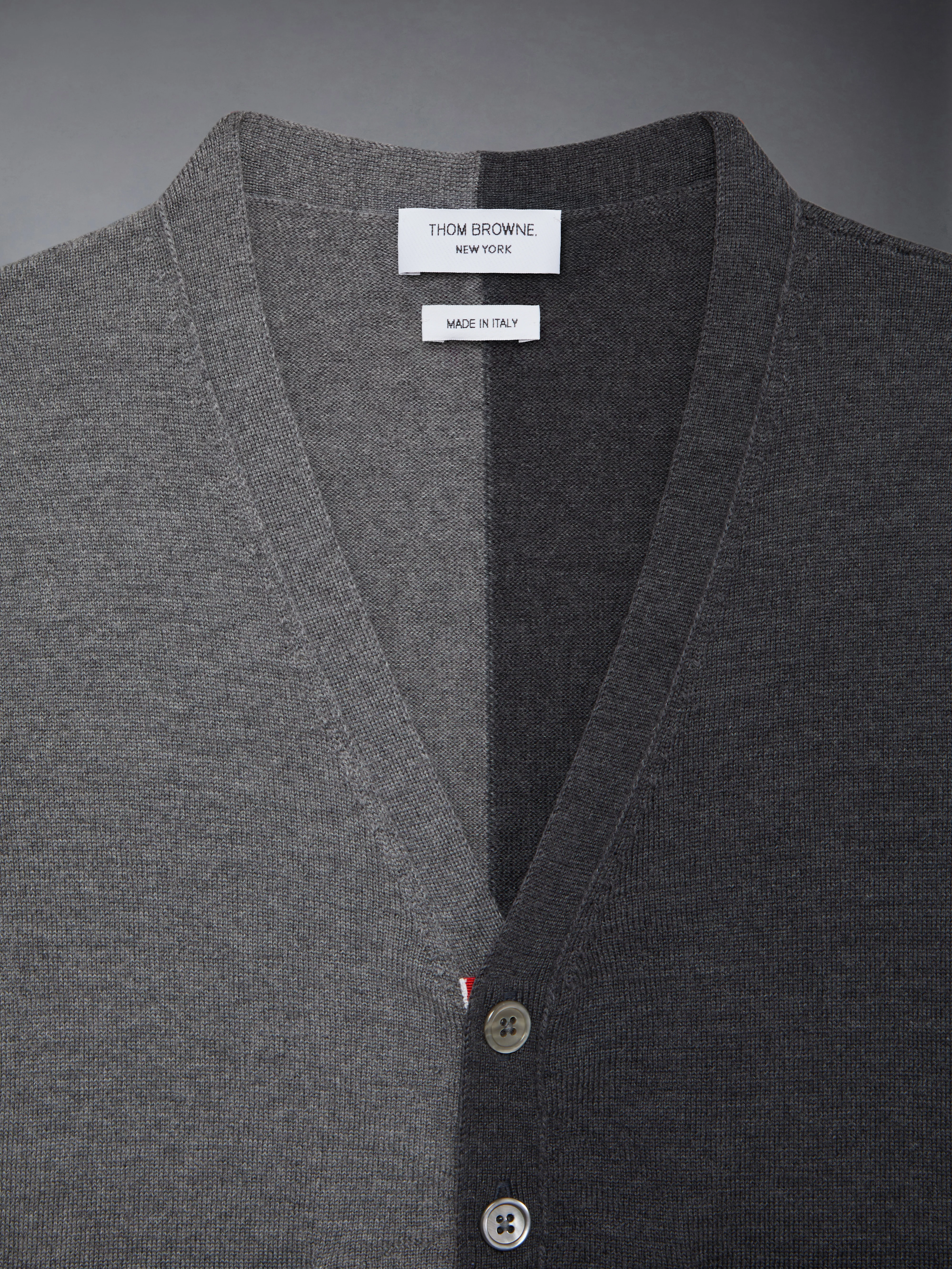 CHILDREN'S FUNMIX WOOL 4-BAR V-NECK CARDIGAN - Image 4