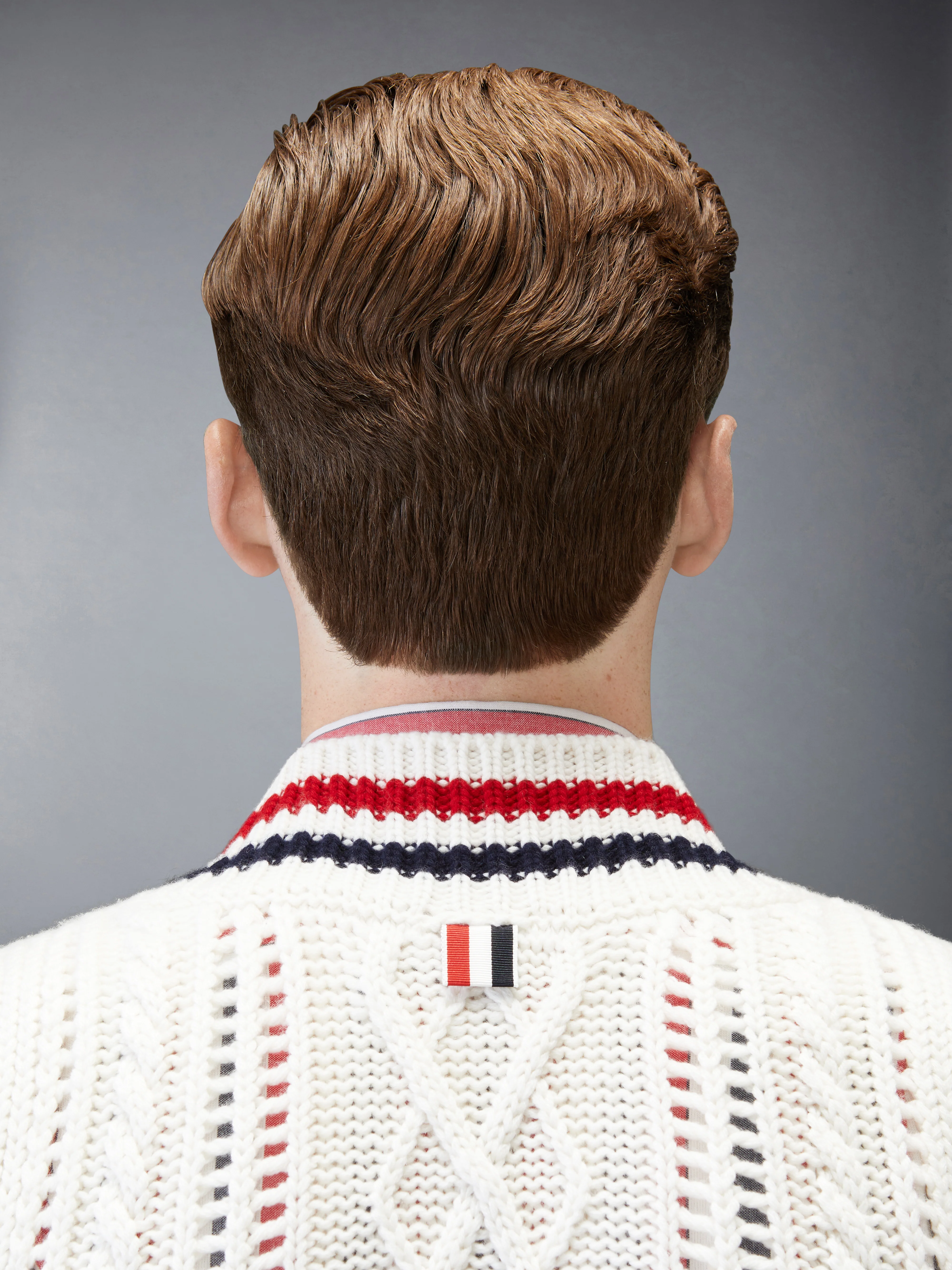 CHUNKY CASHMERE RWB STRIPE VEST - Image 5