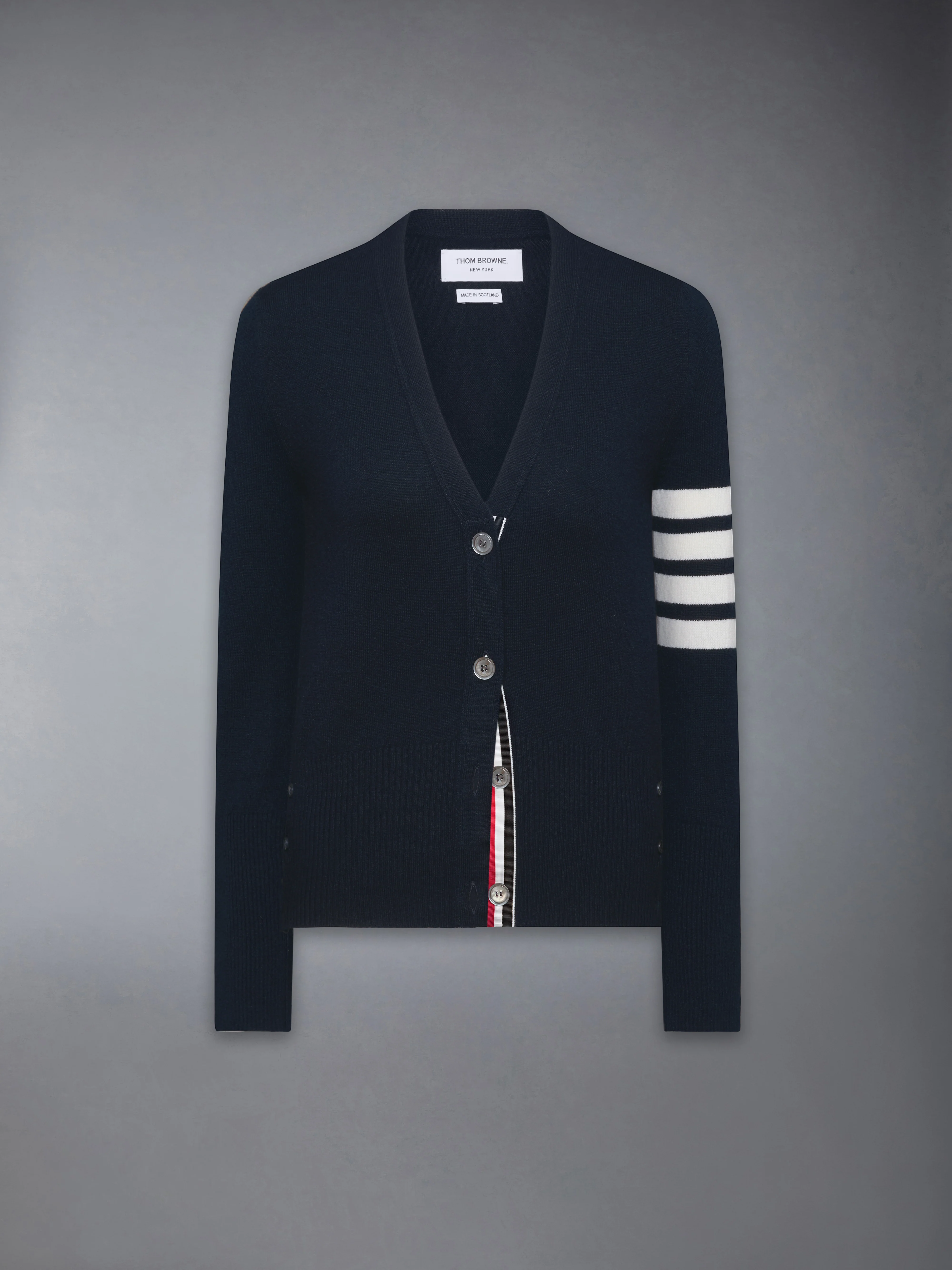 CLASSIC CASHMERE 4-BAR V-NECK CARDIGAN - Image 5