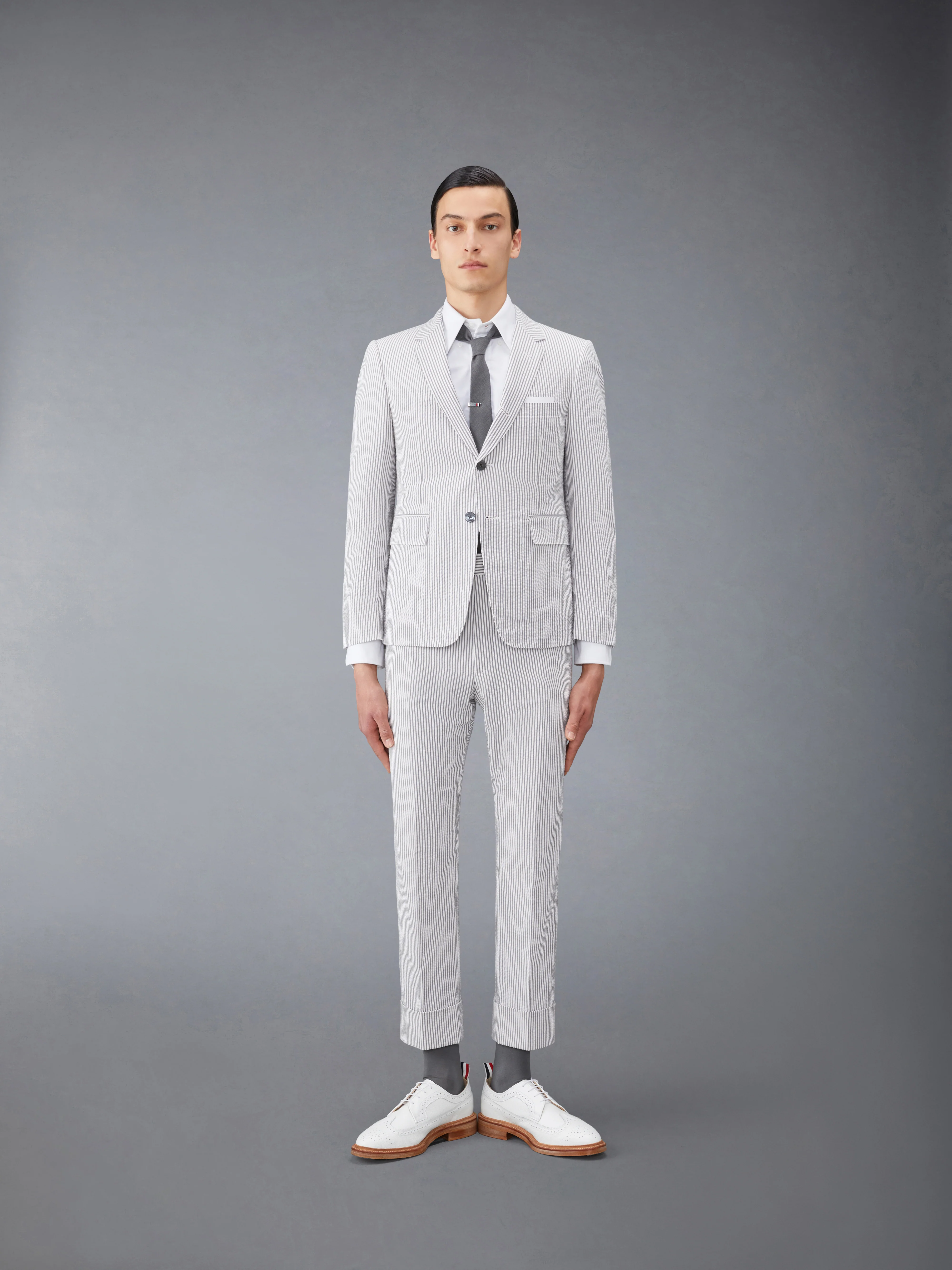CLASSIC SEERSUCKER BACKSTRAP TROUSERS - Image 3