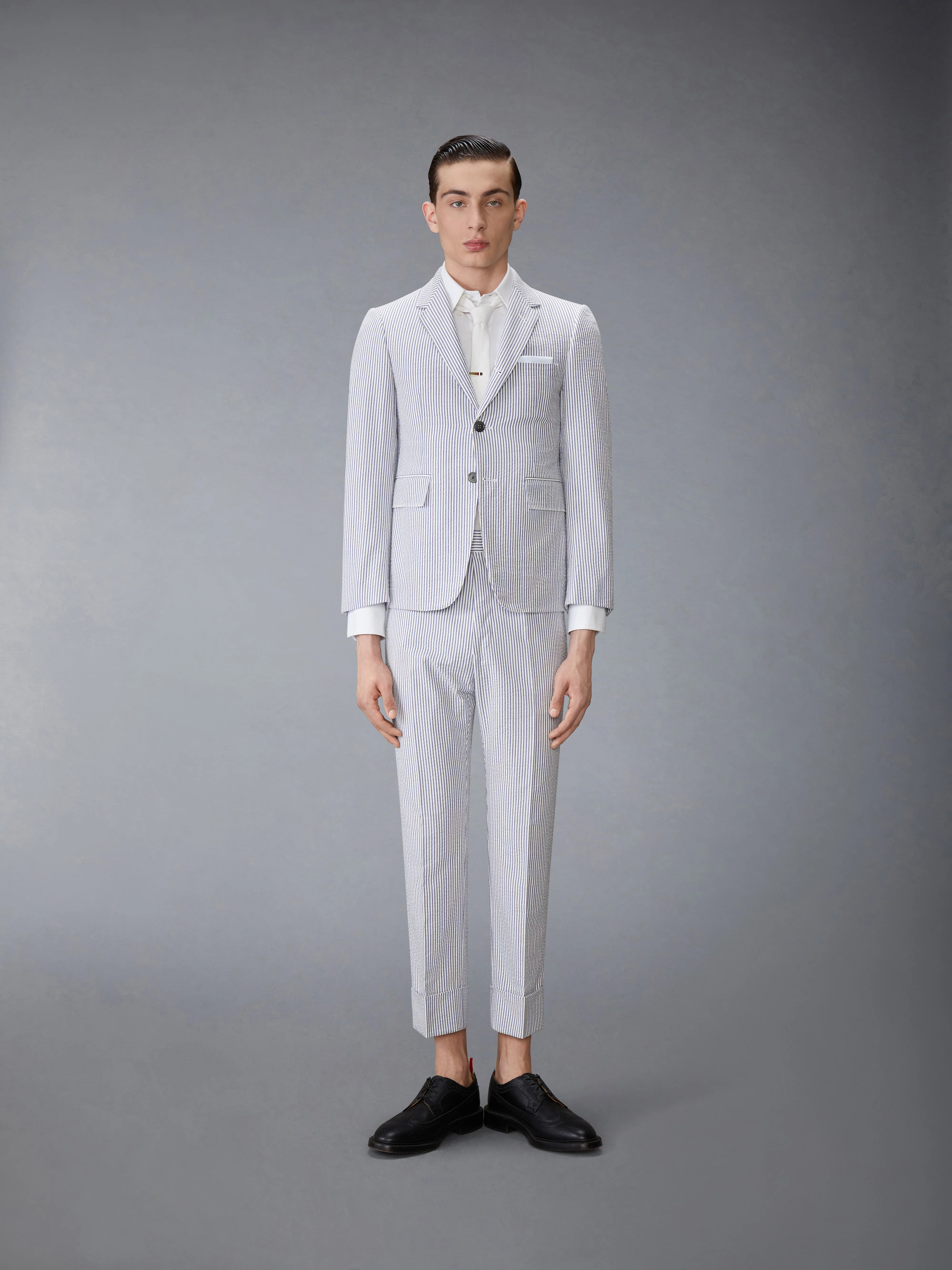 CLASSIC SEERSUCKER BACKSTRAP TROUSERS - Image 3