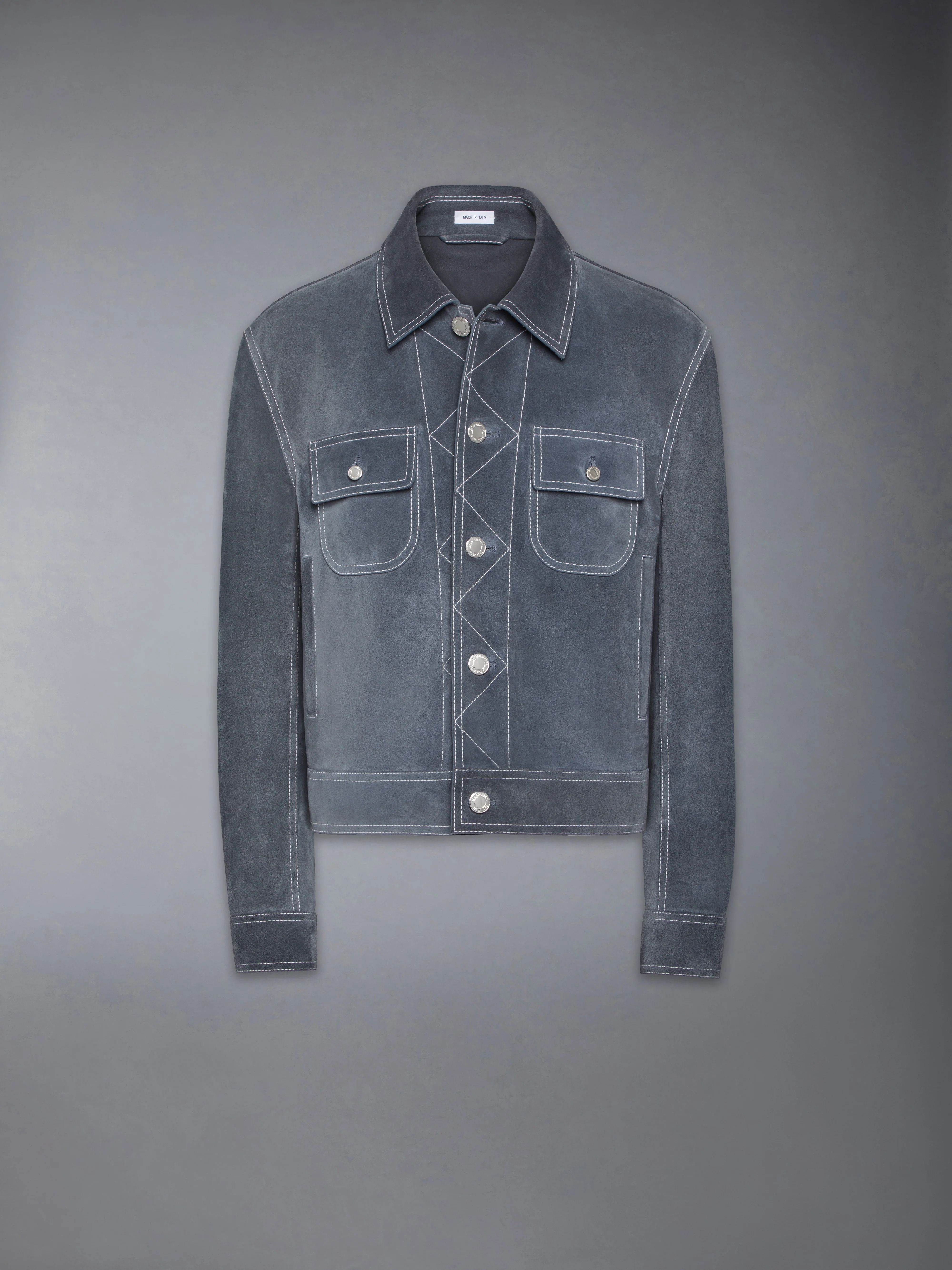 CONTRAST STITCH SUEDE UTILITY JACKET - Image 6