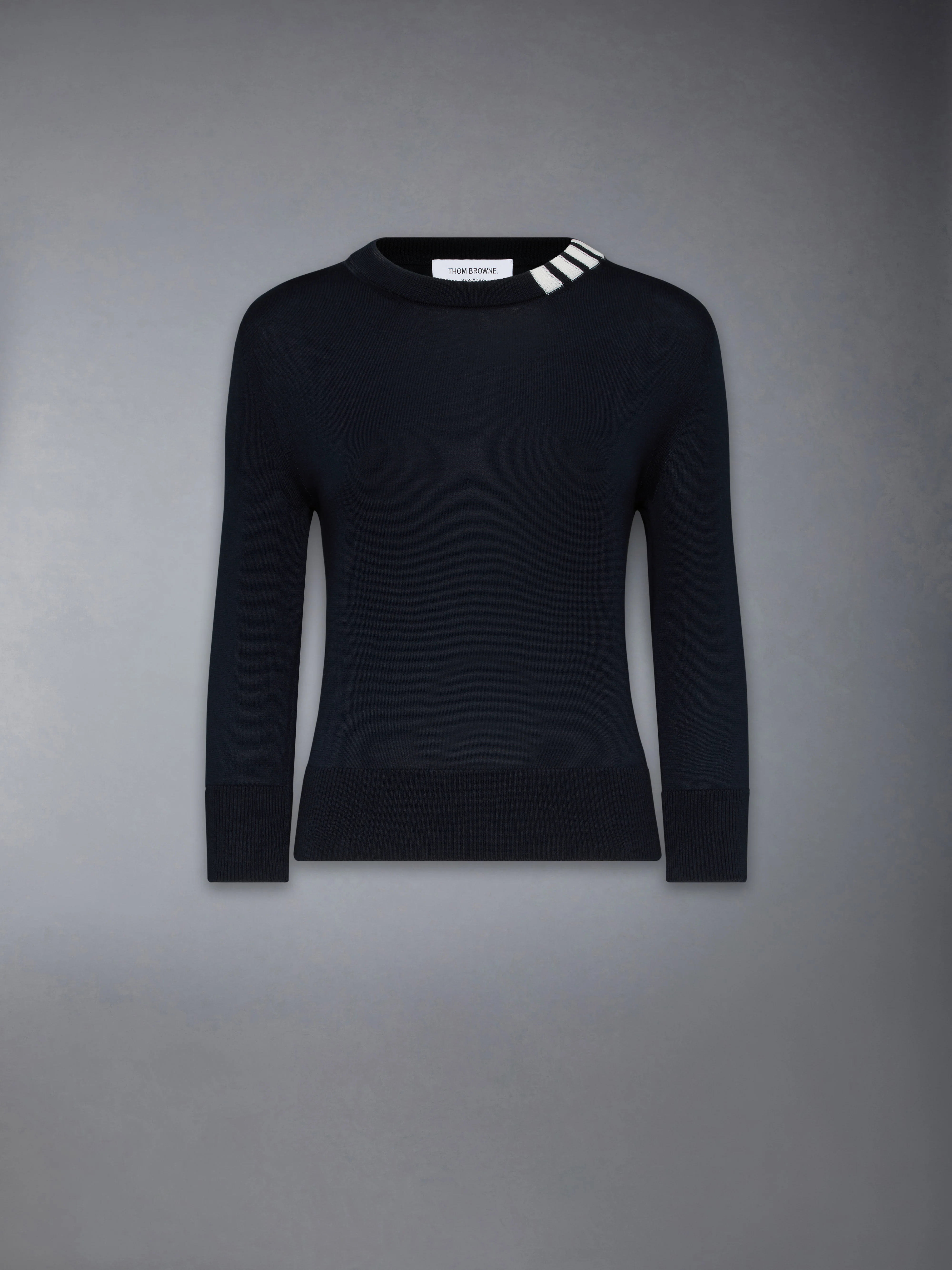 COTTON 4-BAR CREW NECK PULLOVER - Image 6