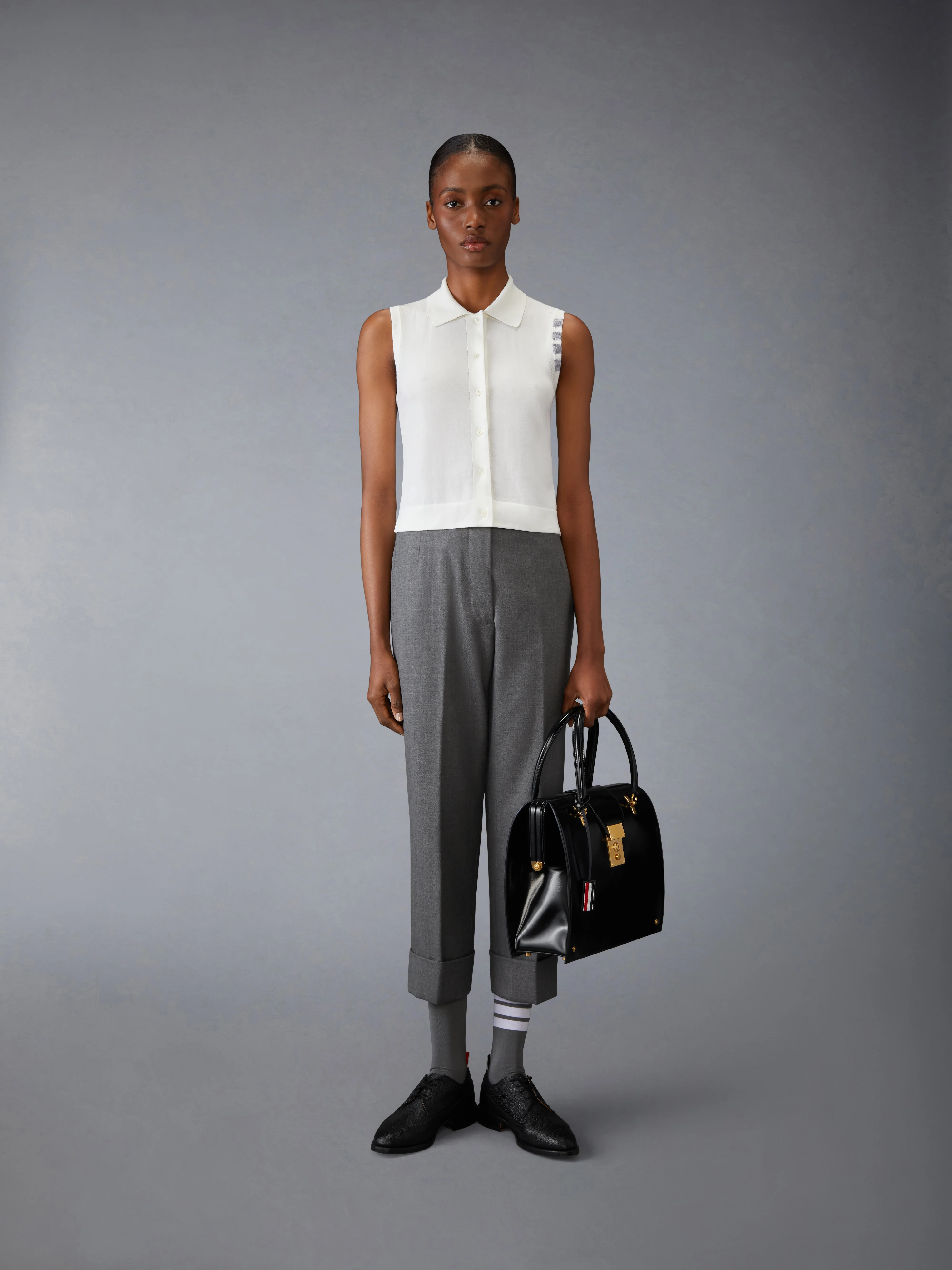 COTTON 4-BAR CROPPED SHIRT - Image 3