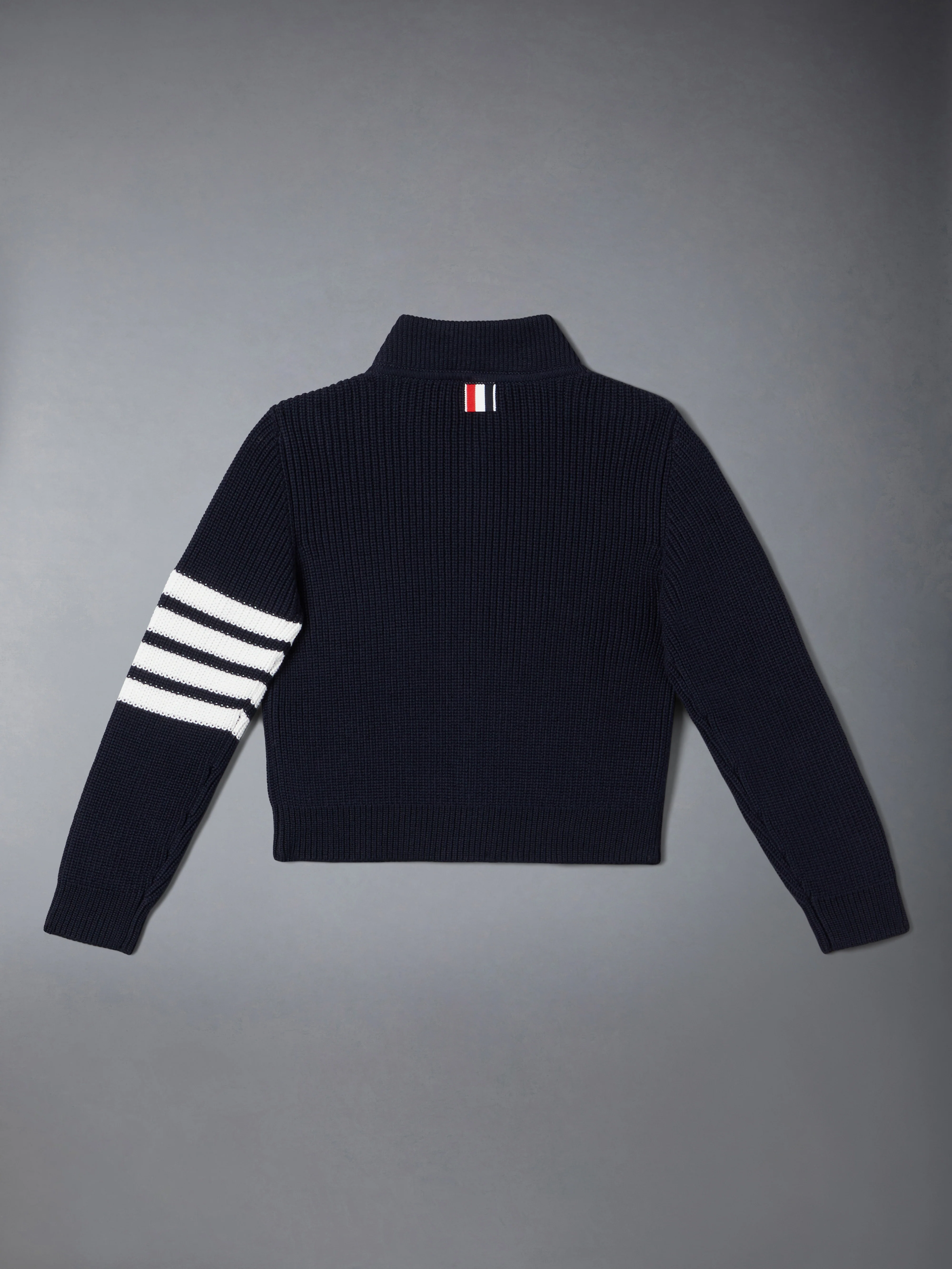 COTTON 4-BAR ZIP UP CARDIGAN - Image 3