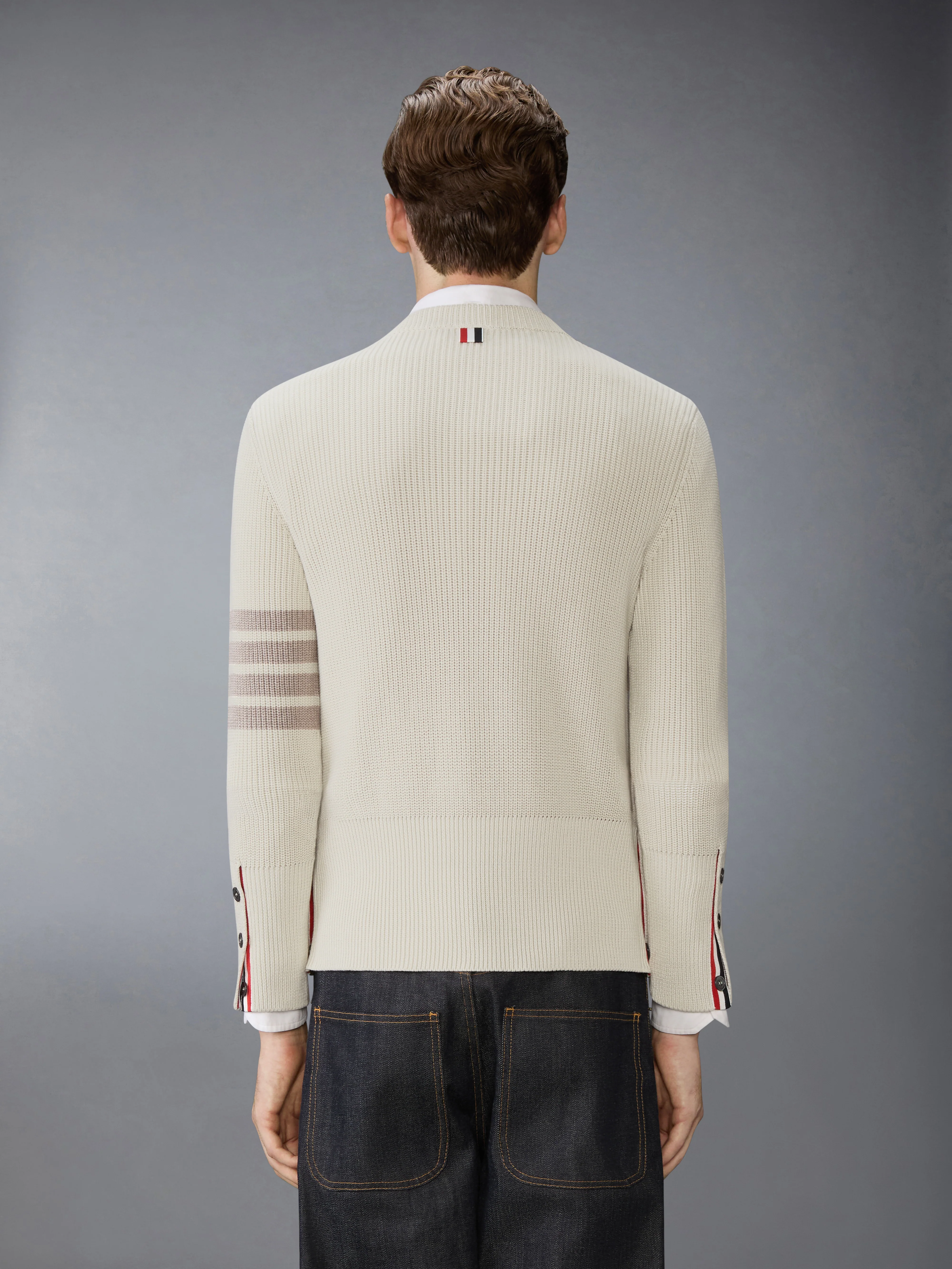 COTTON CARDIGAN STITCH 4-BAR PULLOVER - Image 2