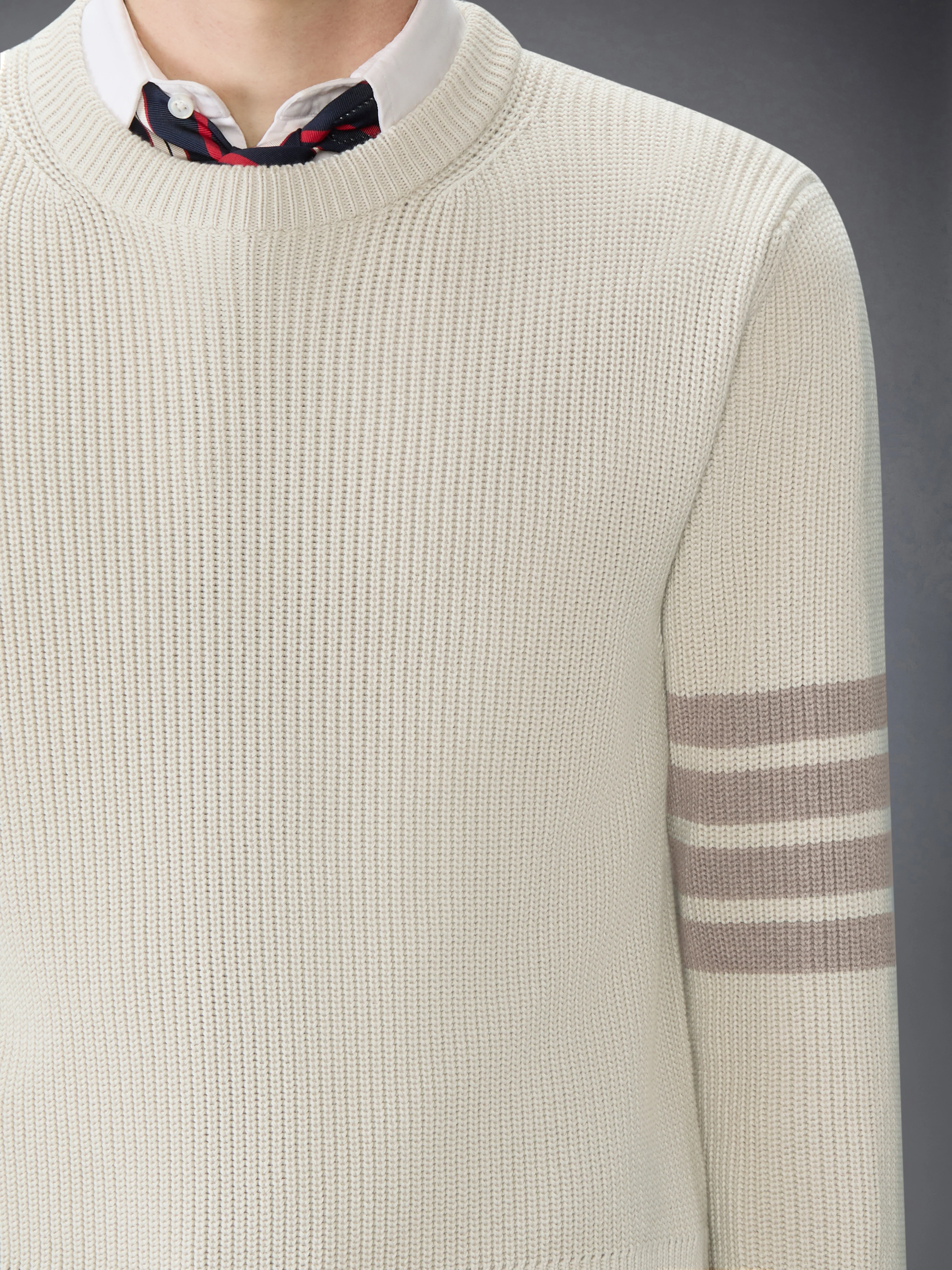 COTTON CARDIGAN STITCH 4-BAR PULLOVER - Image 5
