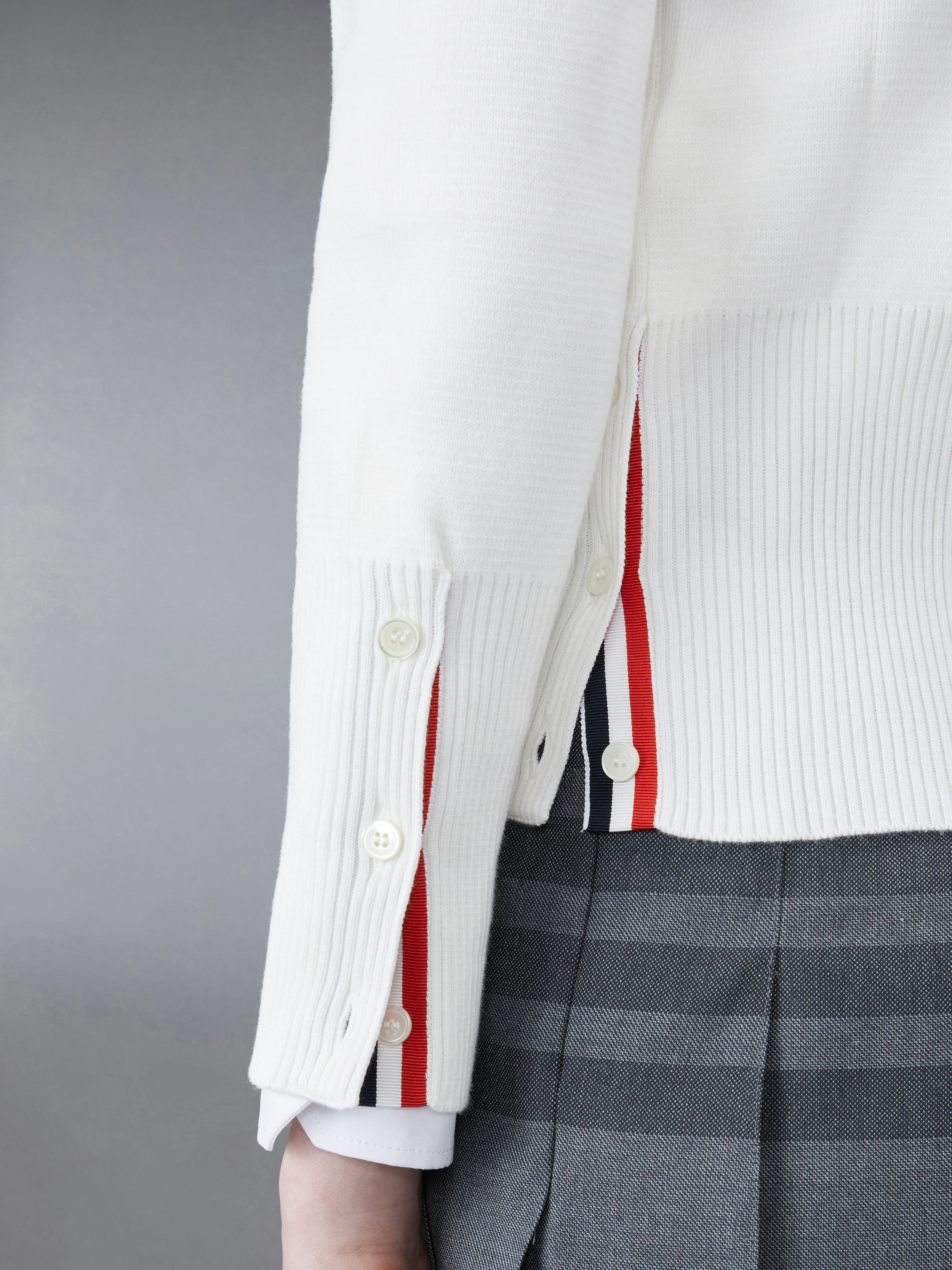 COTTON CREPE MILANO 4-BAR CARDIGAN - Image 4