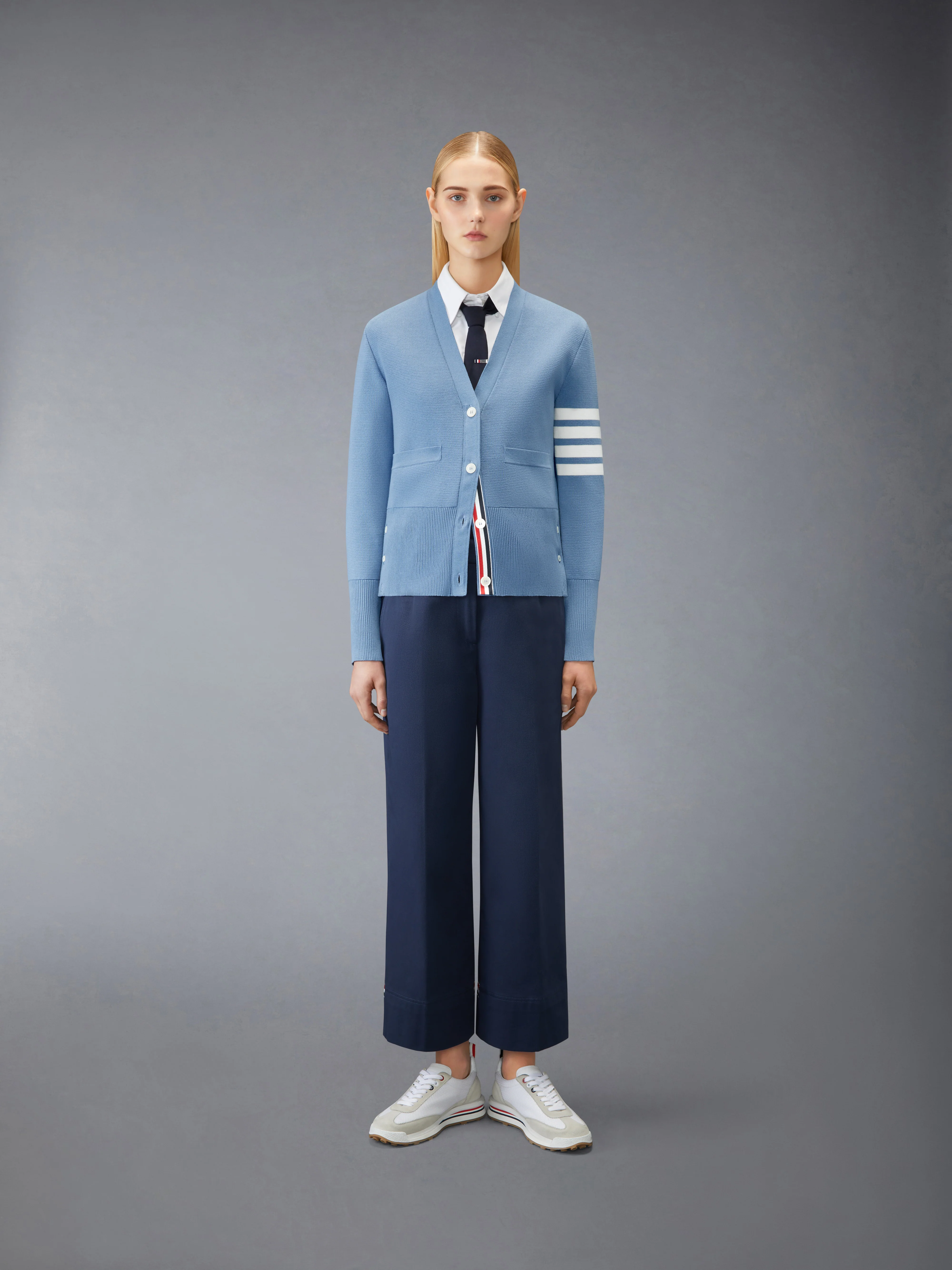 COTTON CREPE MILANO 4-BAR CARDIGAN - Image 3