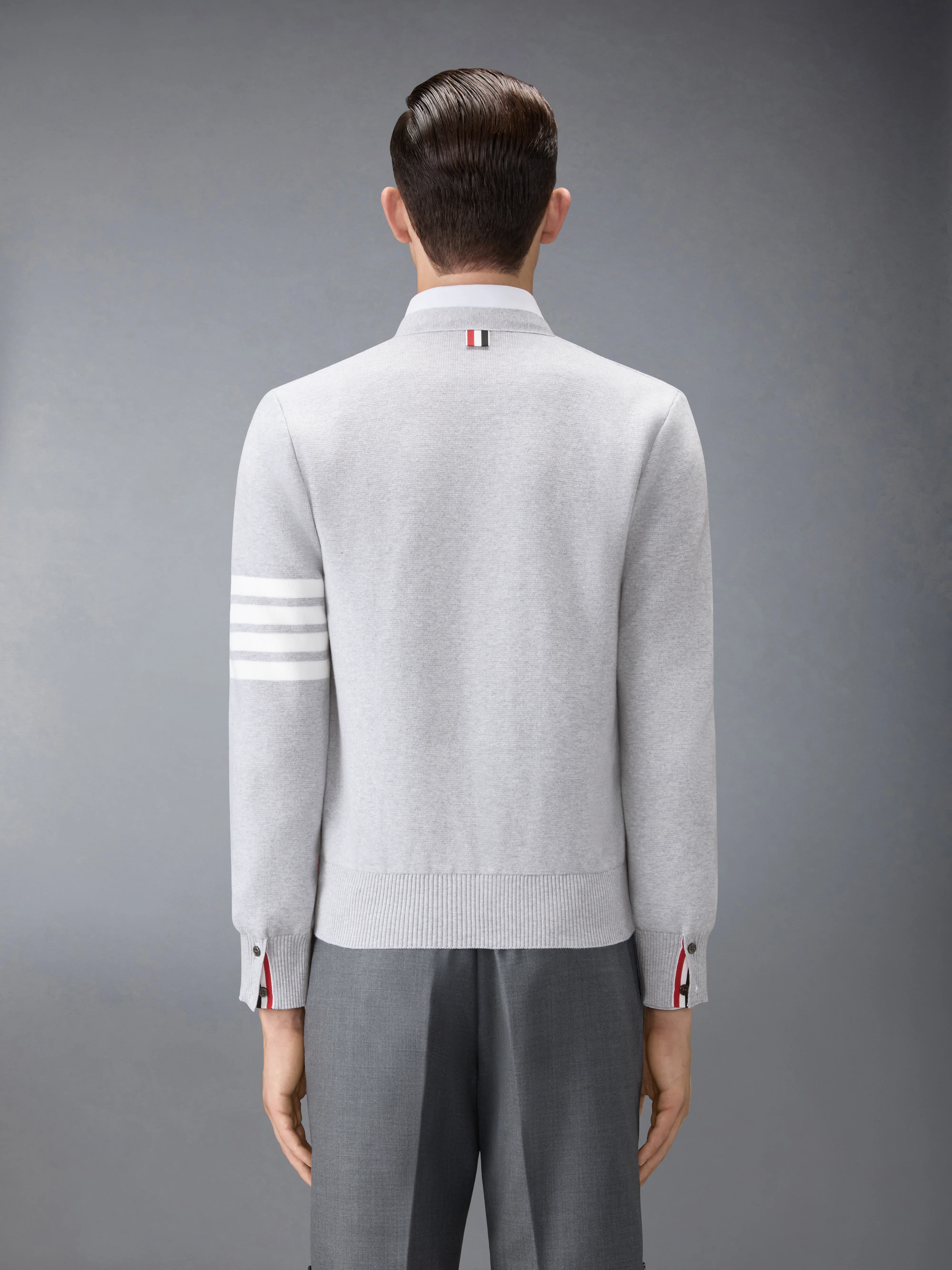 COTTON CREPE V-NECK CARDIGAN - Image 2