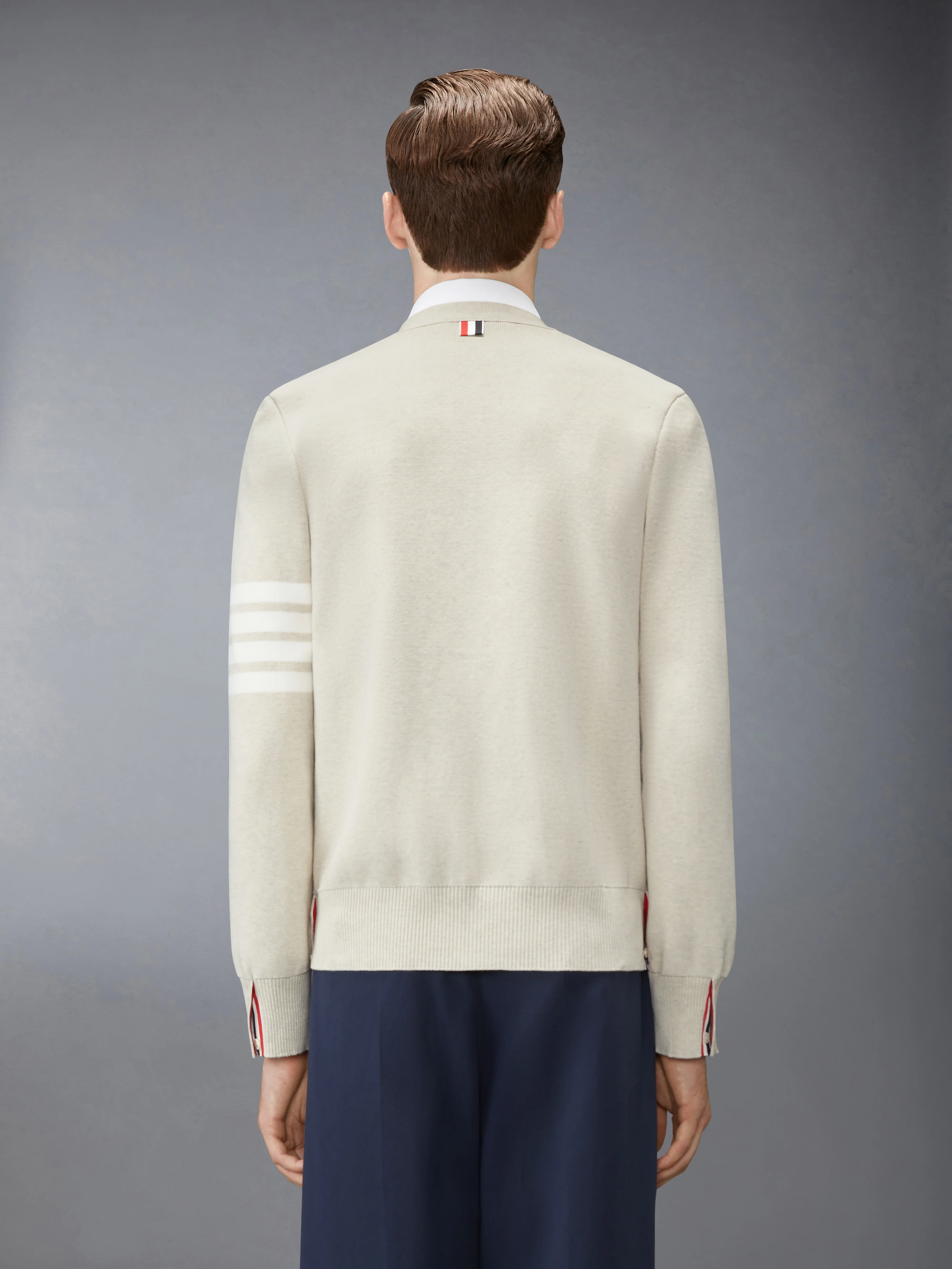 COTTON CREPE V-NECK CARDIGAN - Image 2