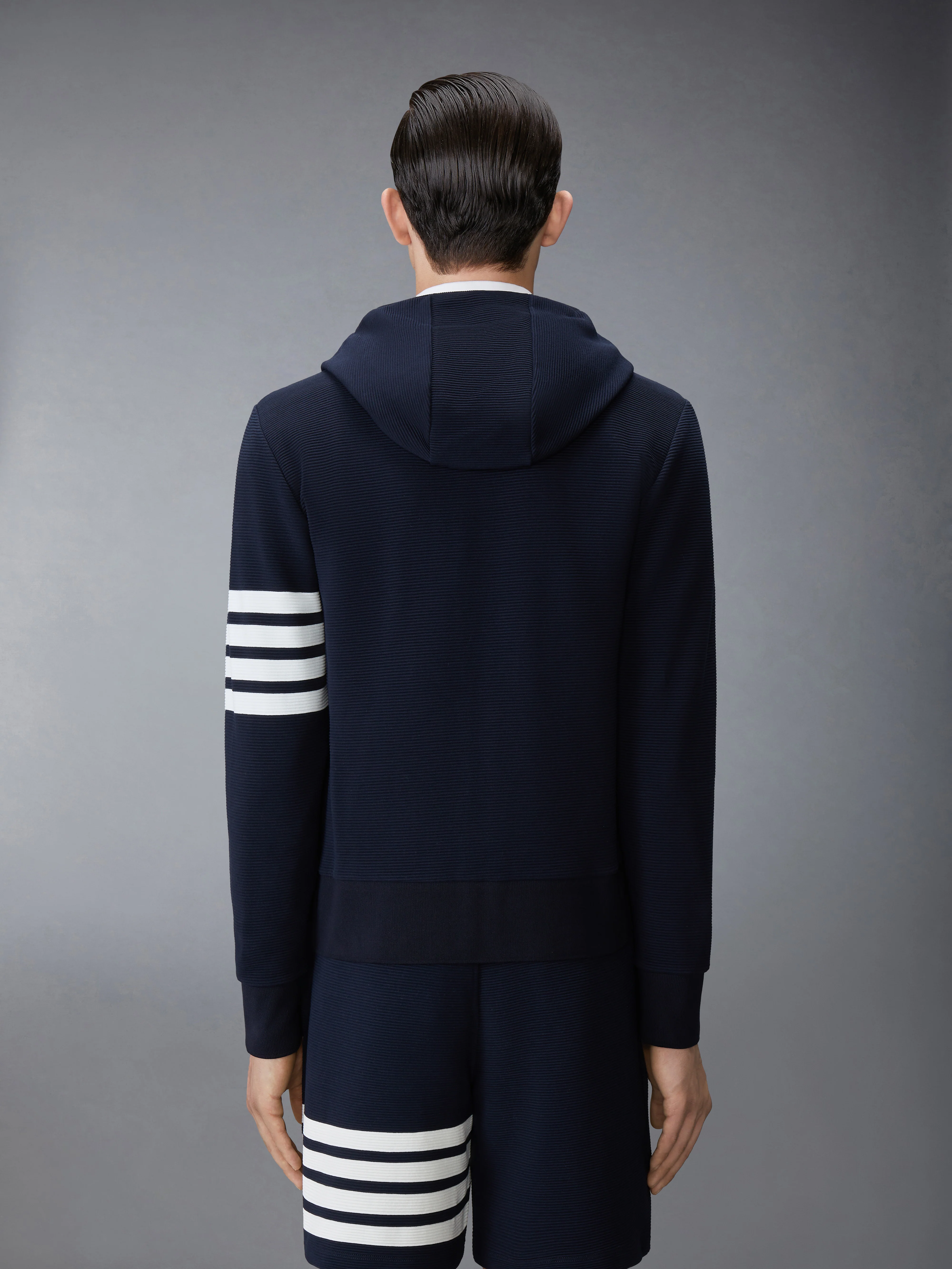 COTTON OTTOMAN 4-BAR ZIP HOODIE - Image 2