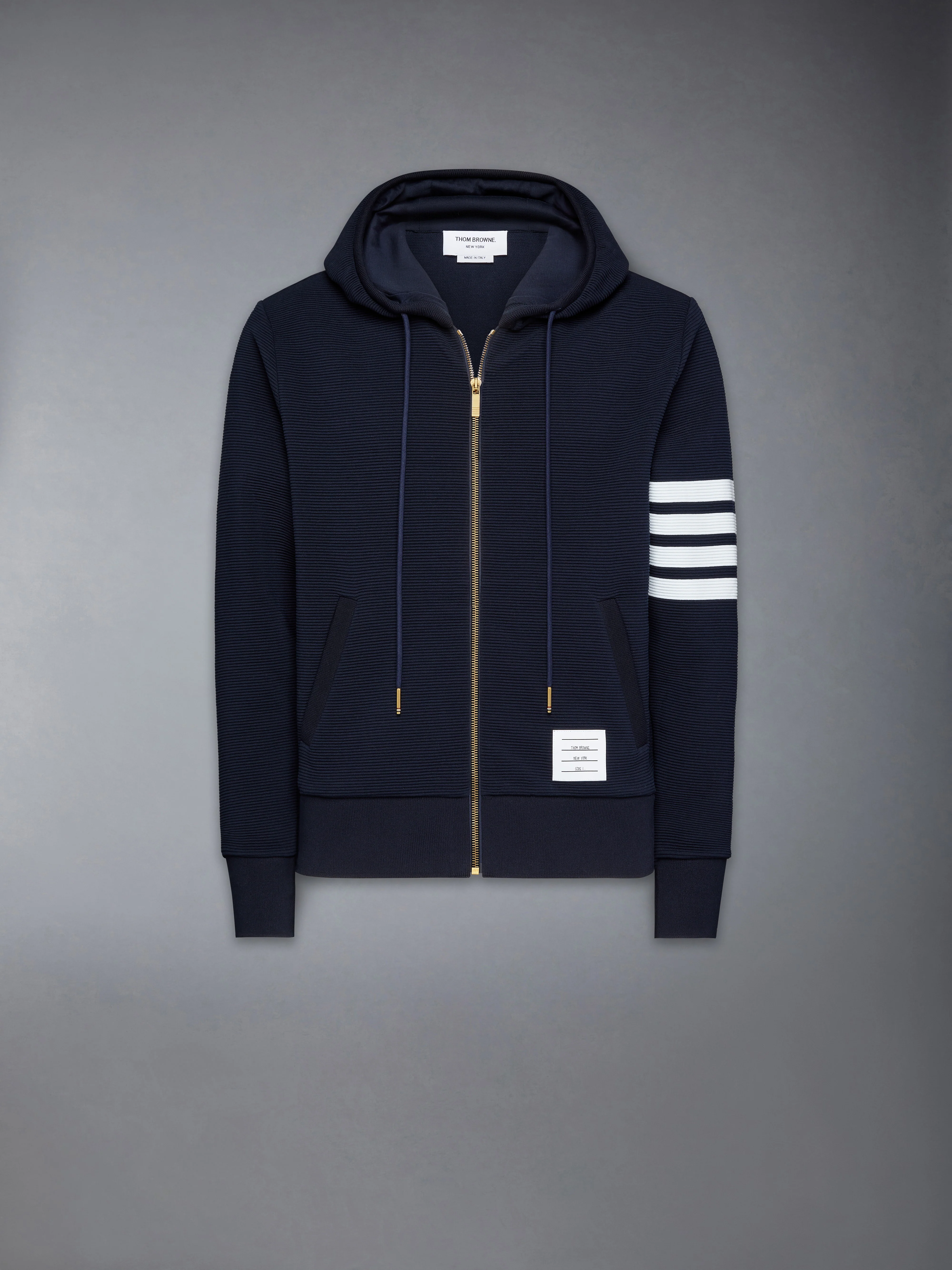COTTON OTTOMAN 4-BAR ZIP HOODIE - Image 8