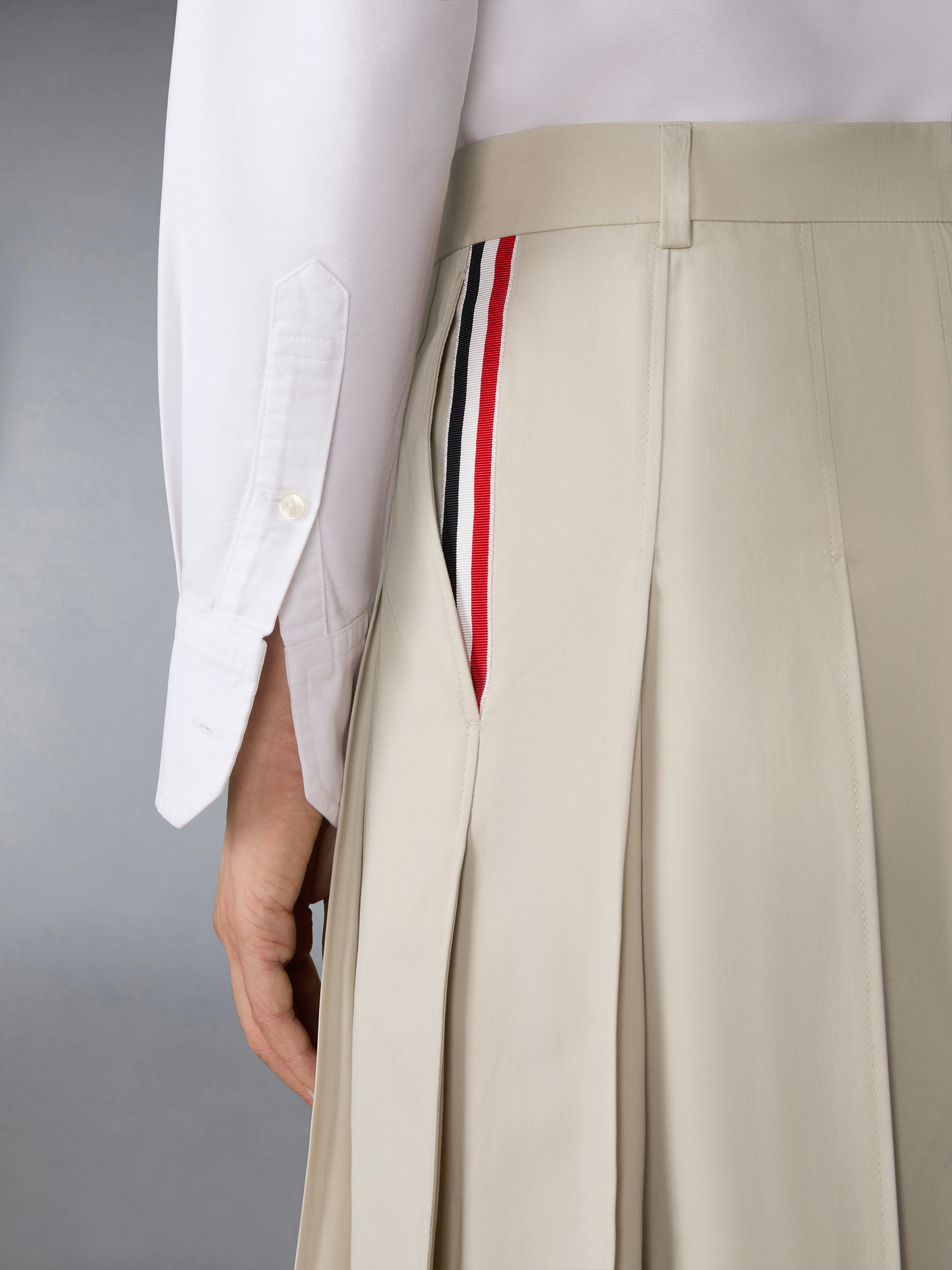 COTTON SUITING PLEATED SKIRT - Image 5