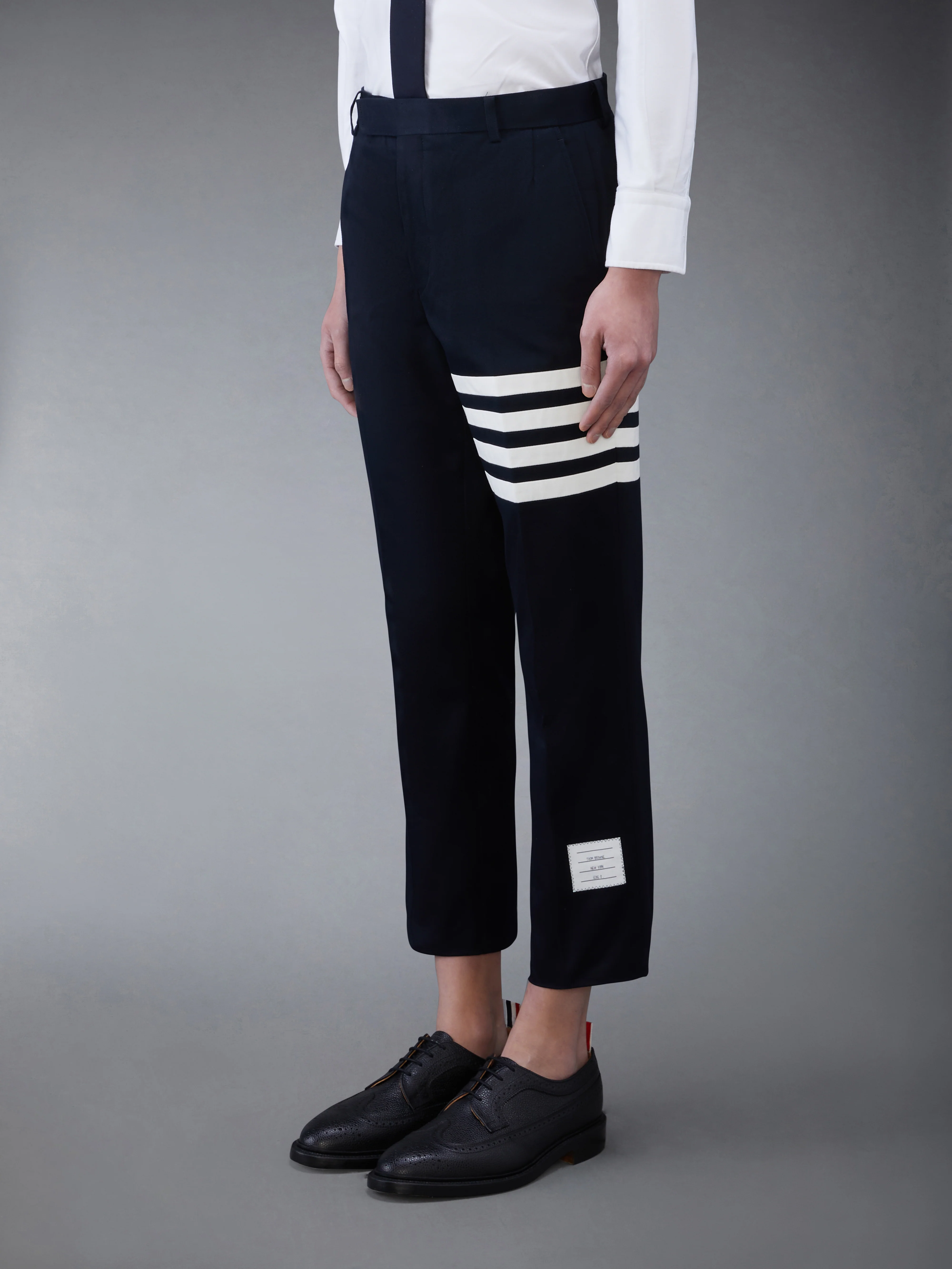 COTTON TWILL 4-BAR UNCONSTRUCTED CHINO TROUSERS - Image 2