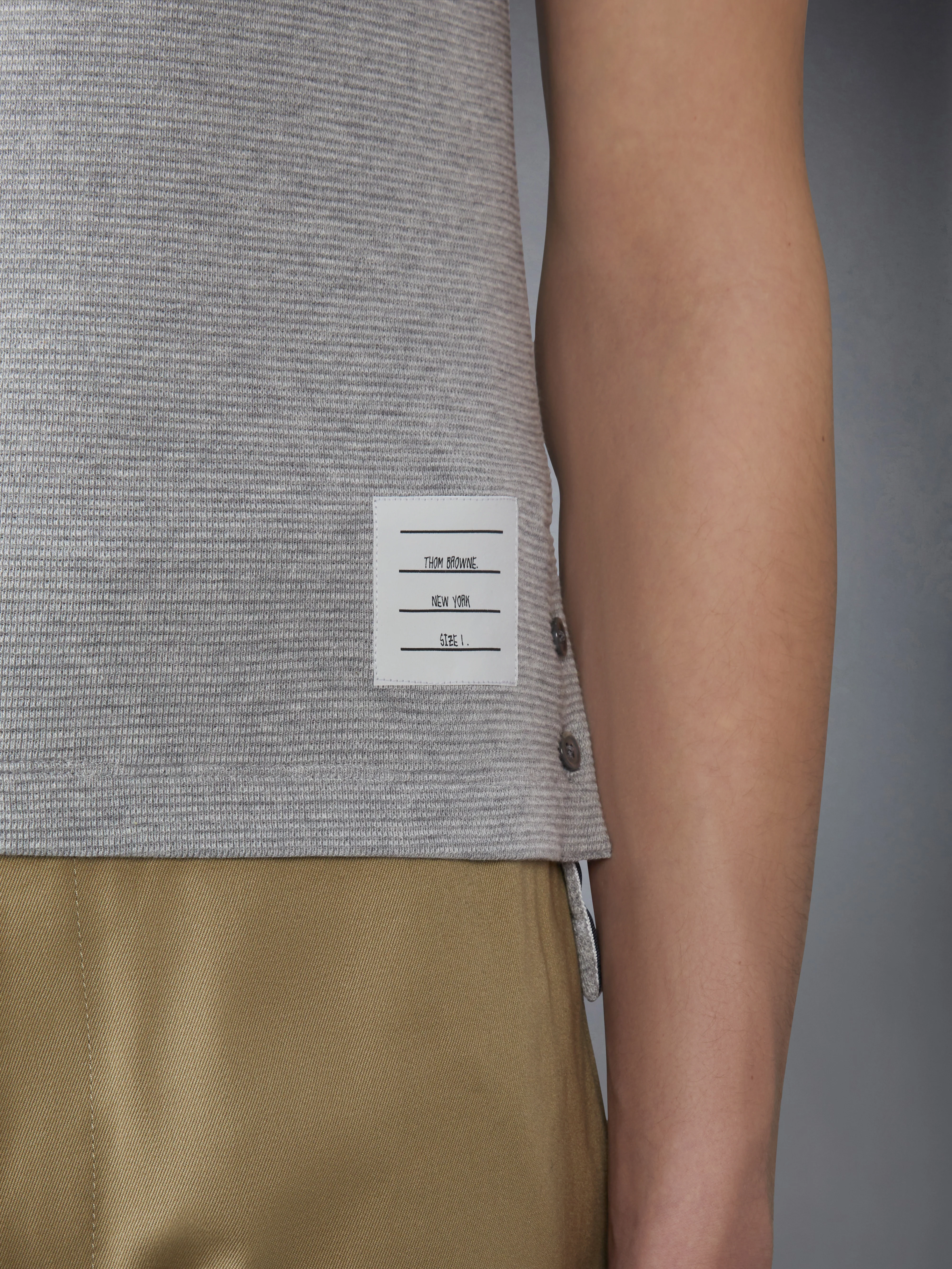 COTTON WAFFLE RIB CUFF TEE - Image 5