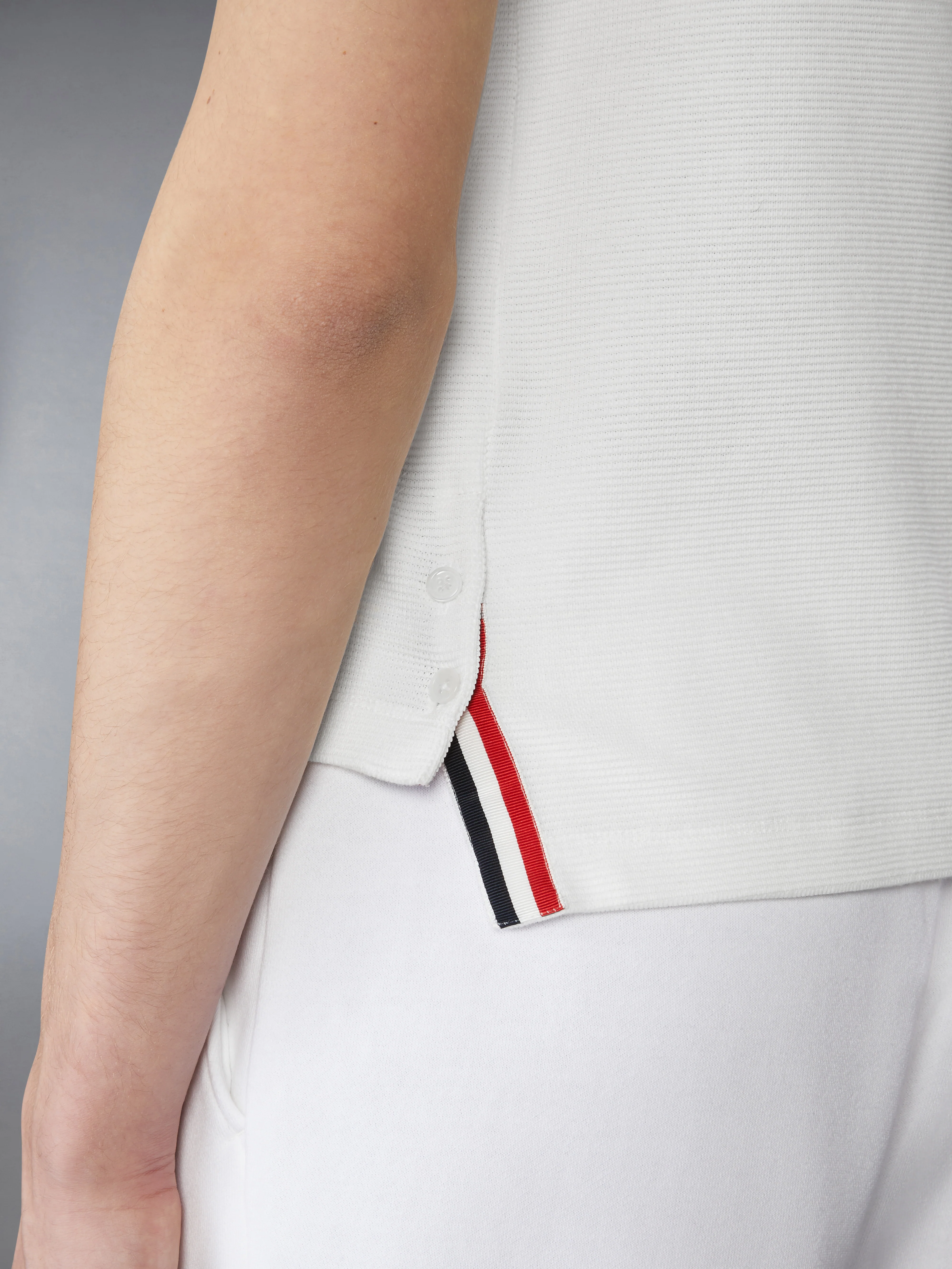 COTTON WAFFLE RIB CUFF TEE - Image 4
