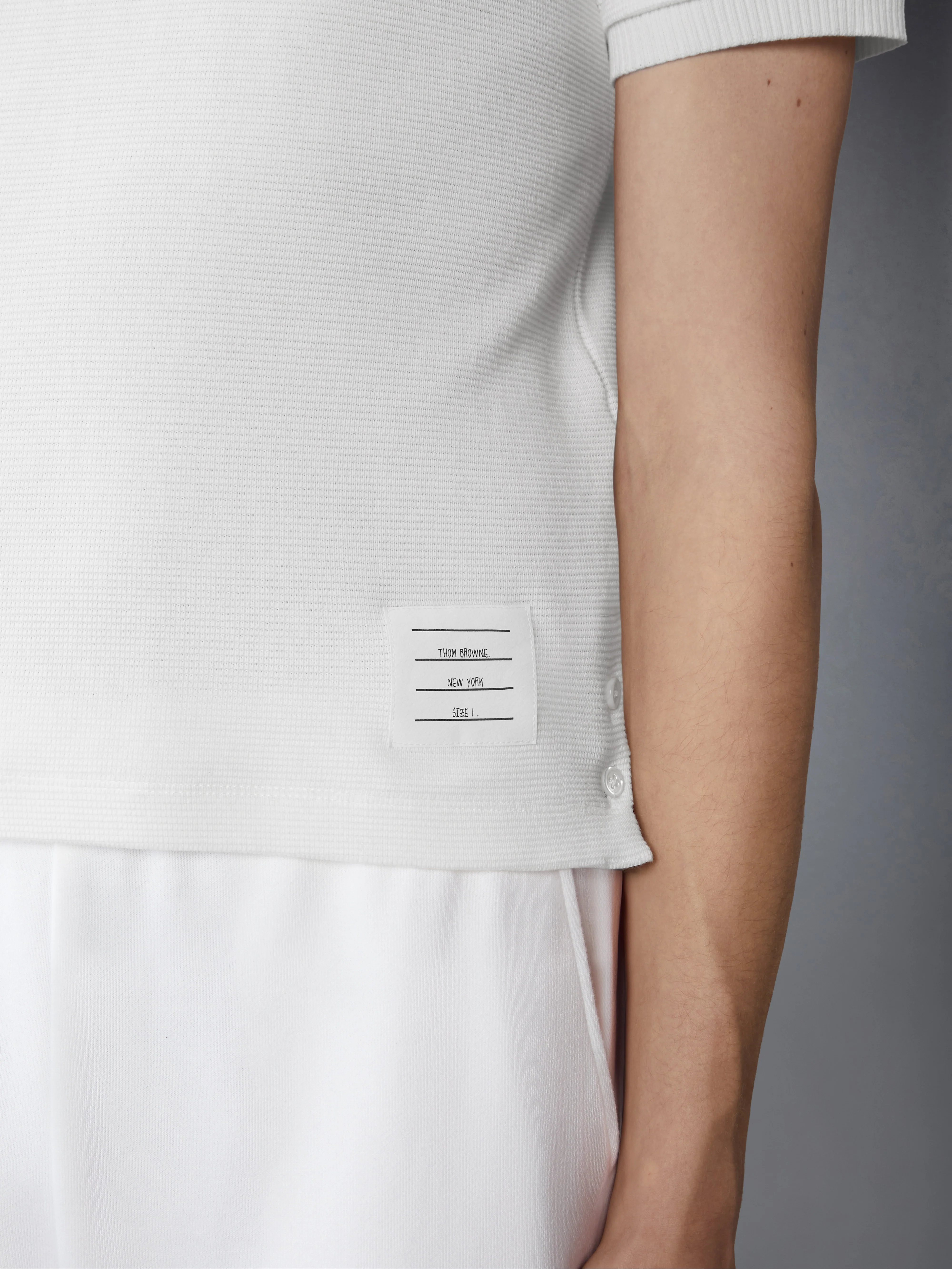 COTTON WAFFLE RIB CUFF TEE - Image 5