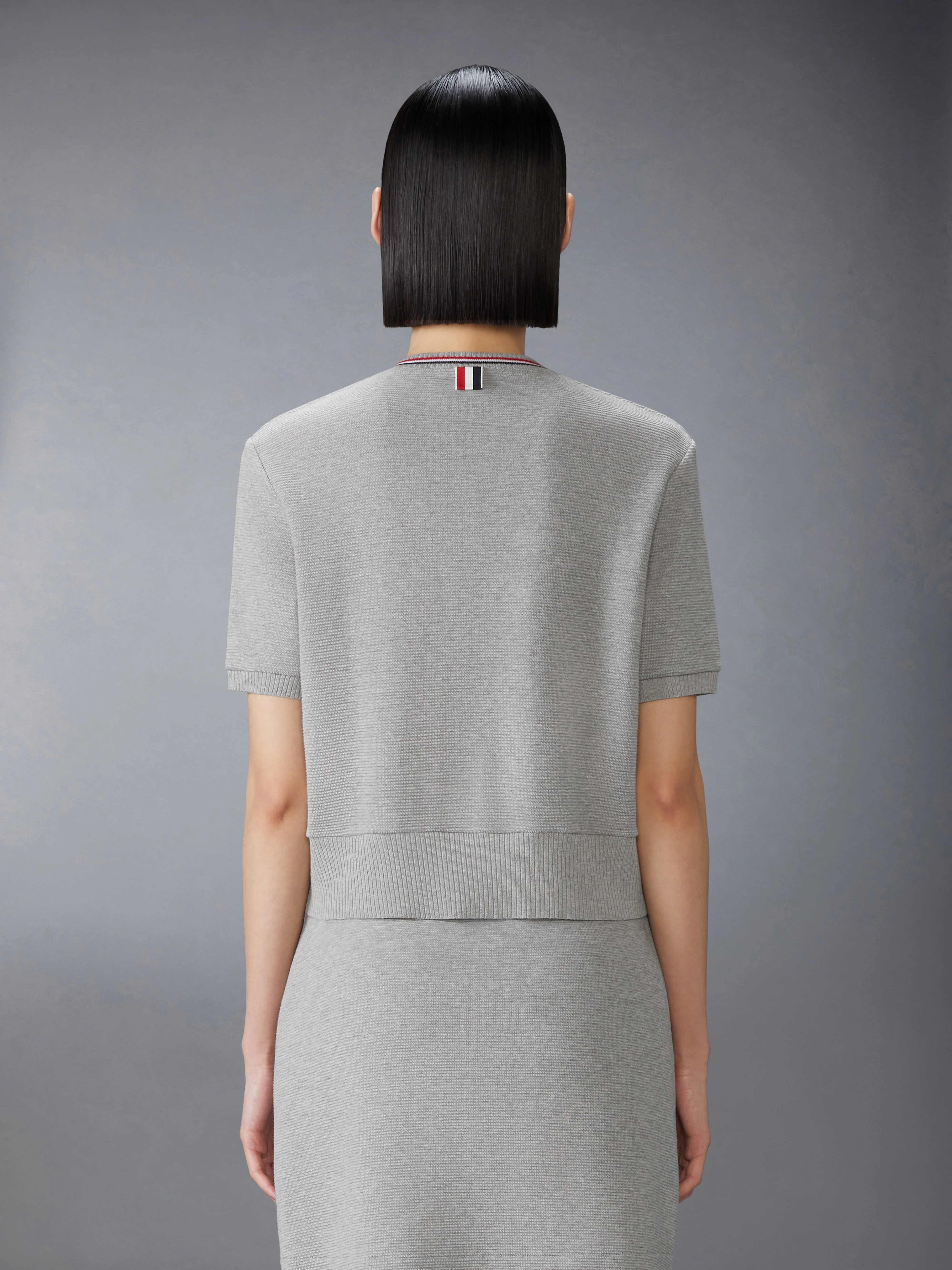 COTTON WAFFLE SHORT SLEEVE CARDIGAN - Image 2