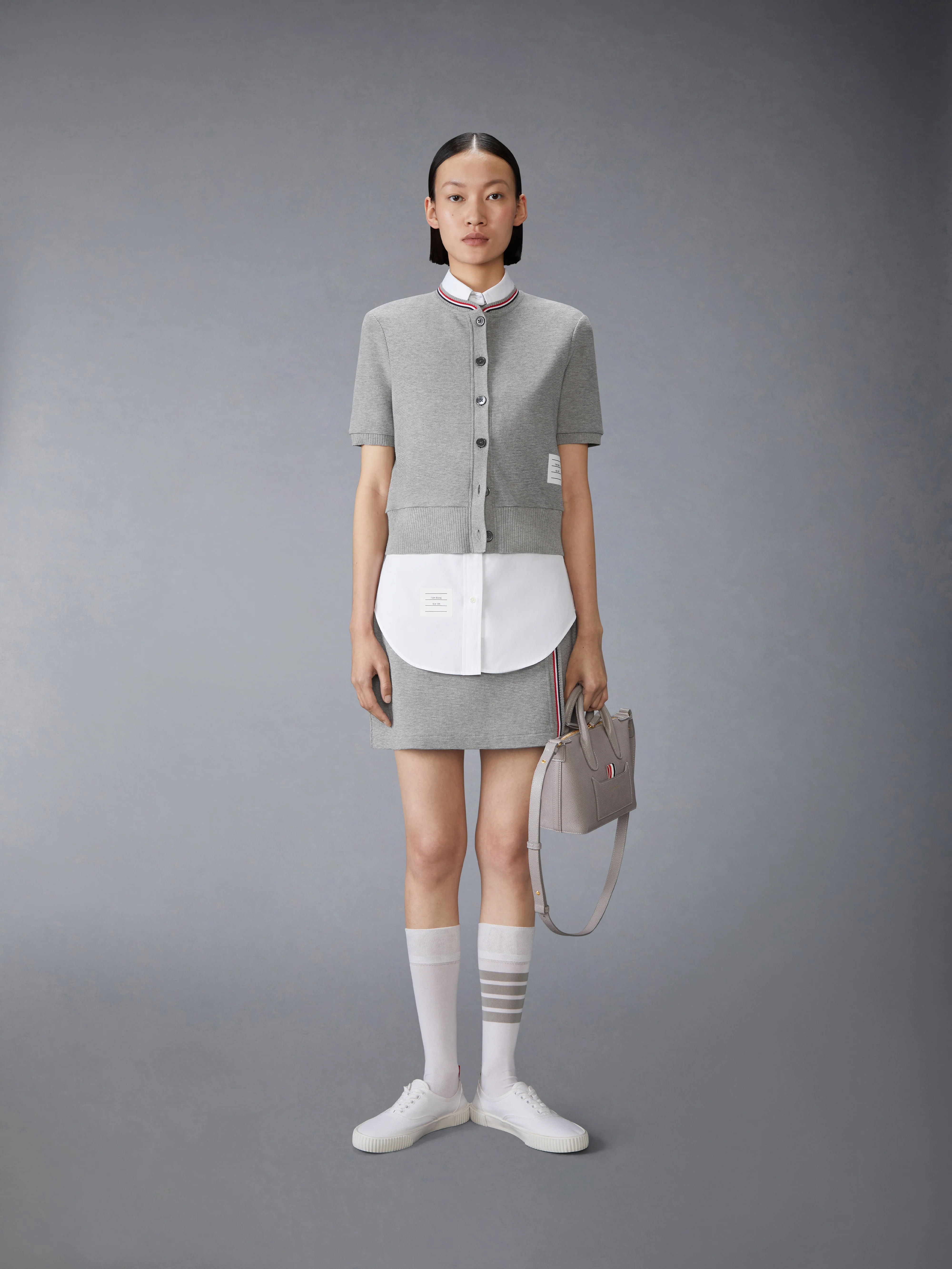 COTTON WAFFLE SHORT SLEEVE CARDIGAN - Image 3
