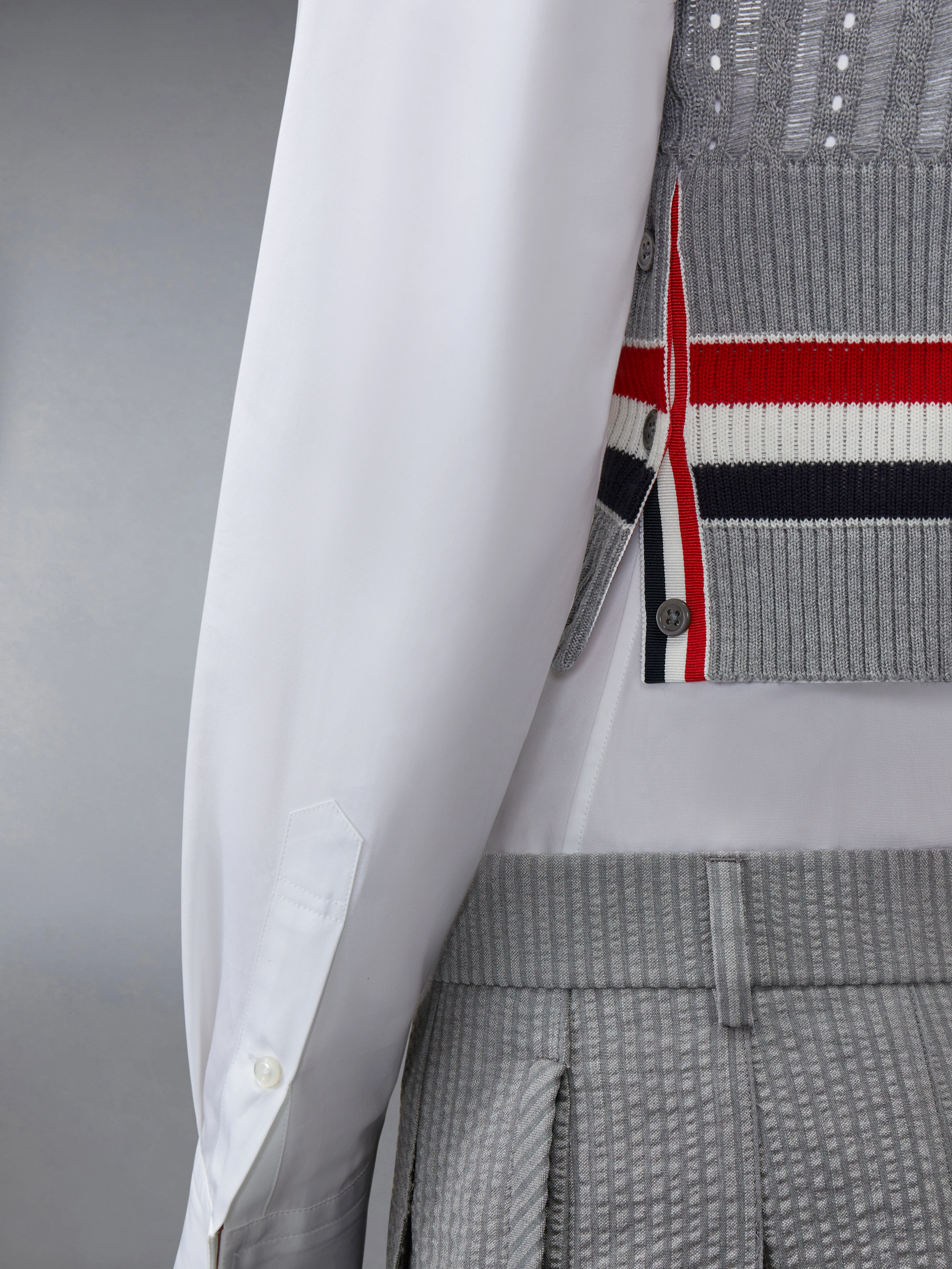 CRICKET RWB STRIPE BABY LADDER CABLE SHRUNKEN VEST - Image 3