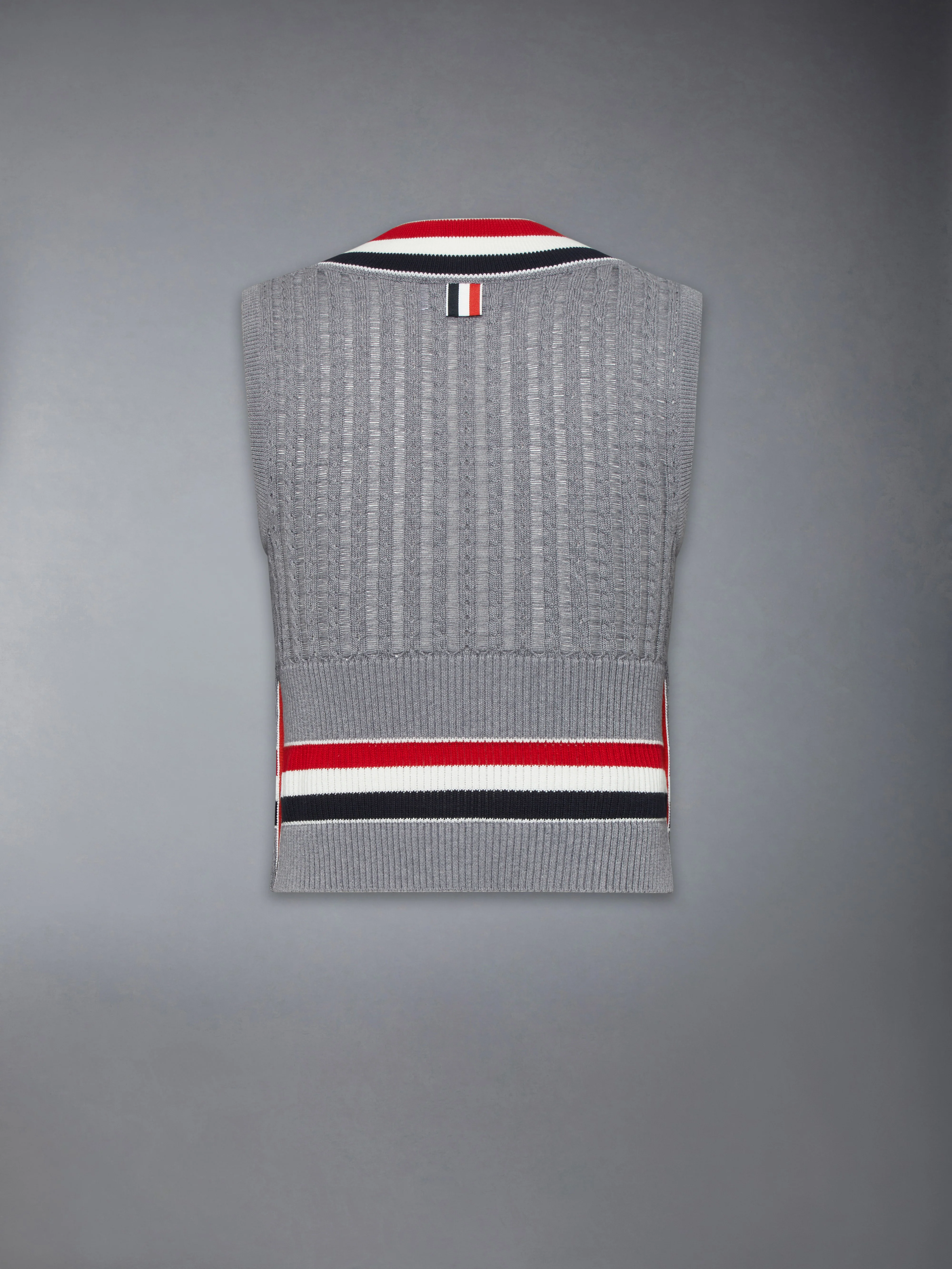 CRICKET RWB STRIPE BABY LADDER CABLE SHRUNKEN VEST - Image 6