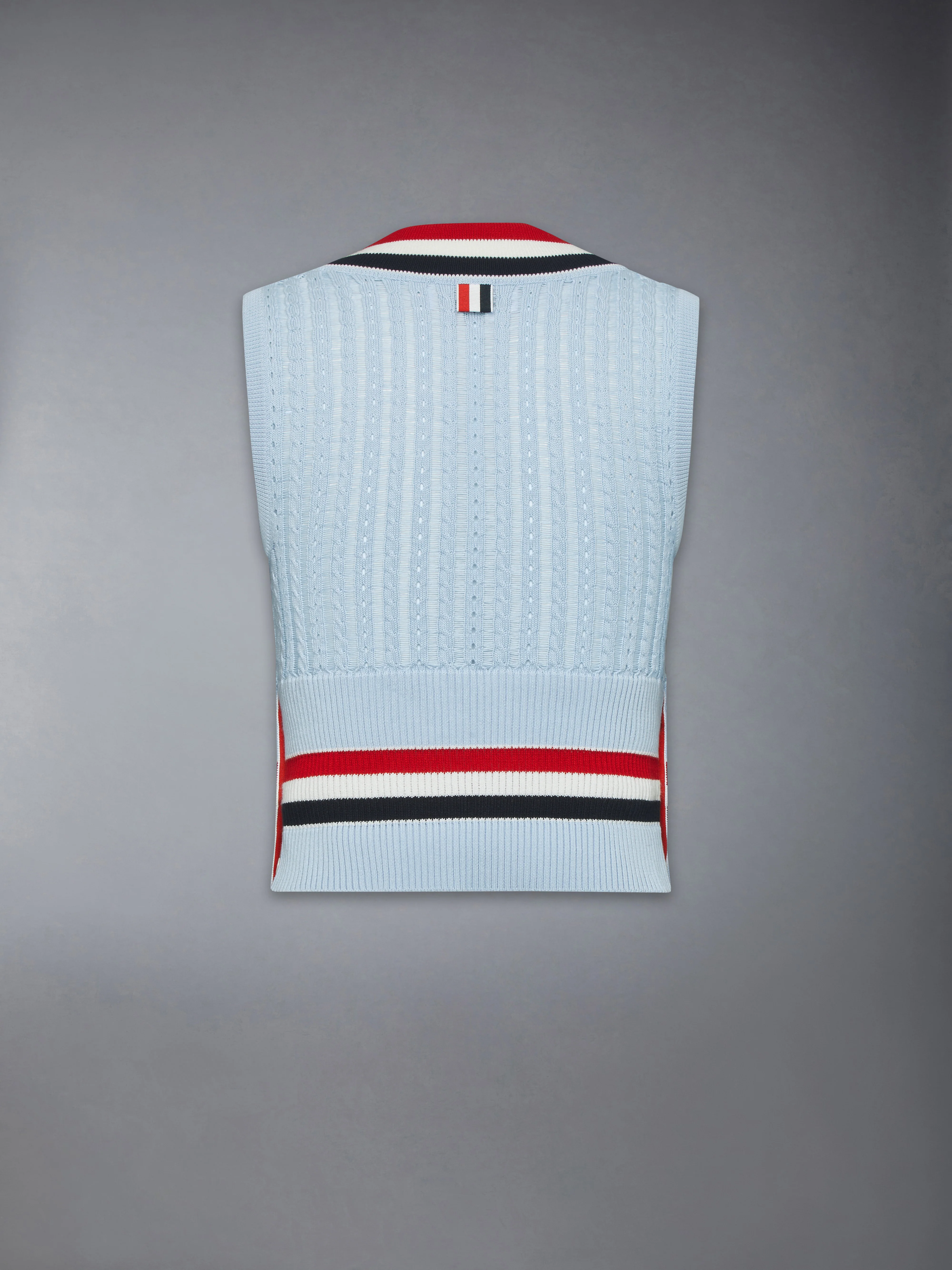 CRICKET RWB STRIPE BABY LADDER CABLE SHRUNKEN VEST - Image 7